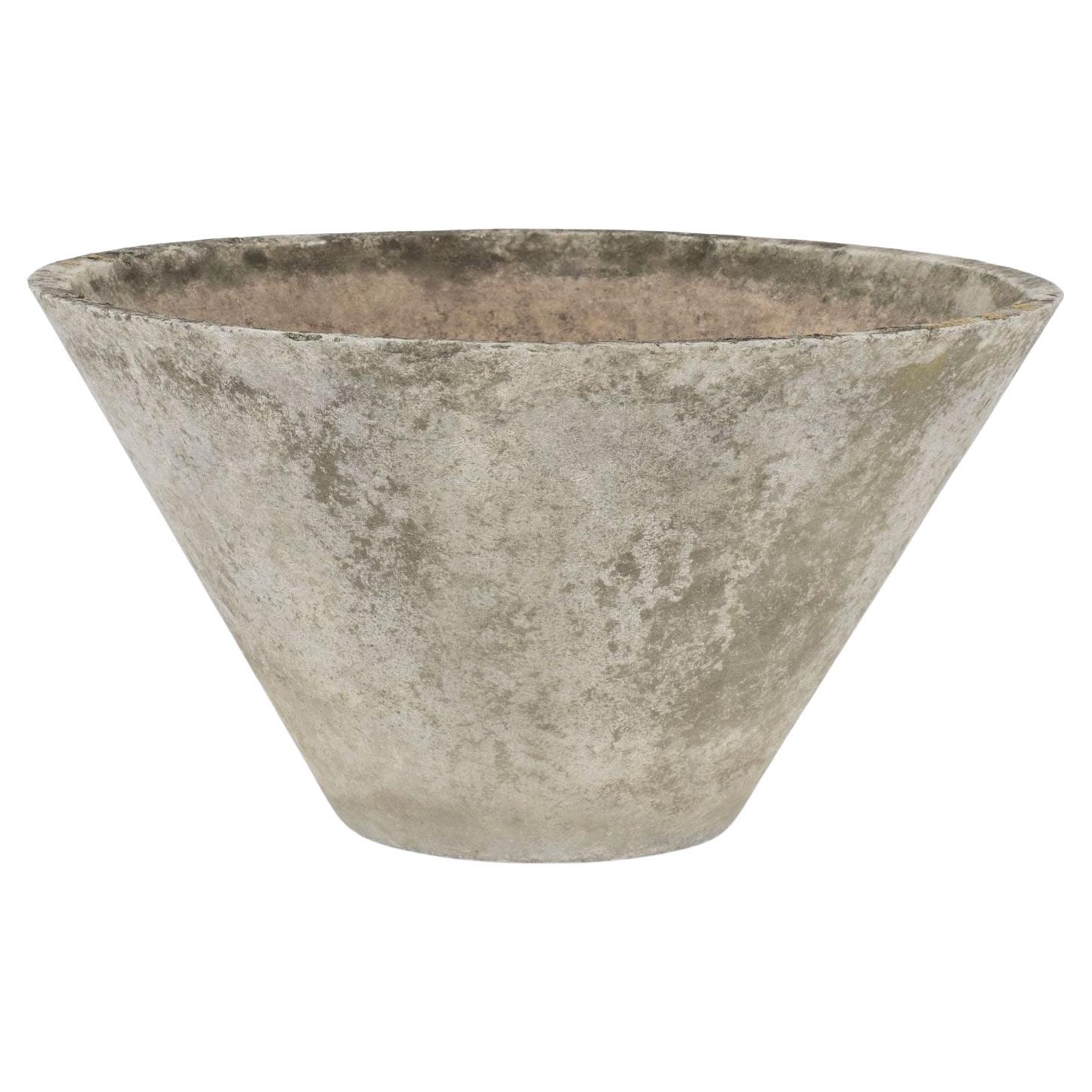 Tapered Round Concrete Willy Guhl Planter For Sale