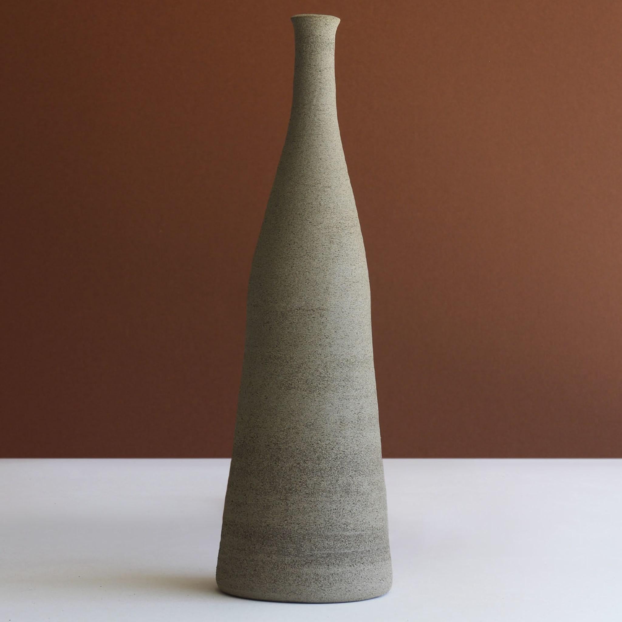 Italian Tapered Sand Decorative Vase For Sale