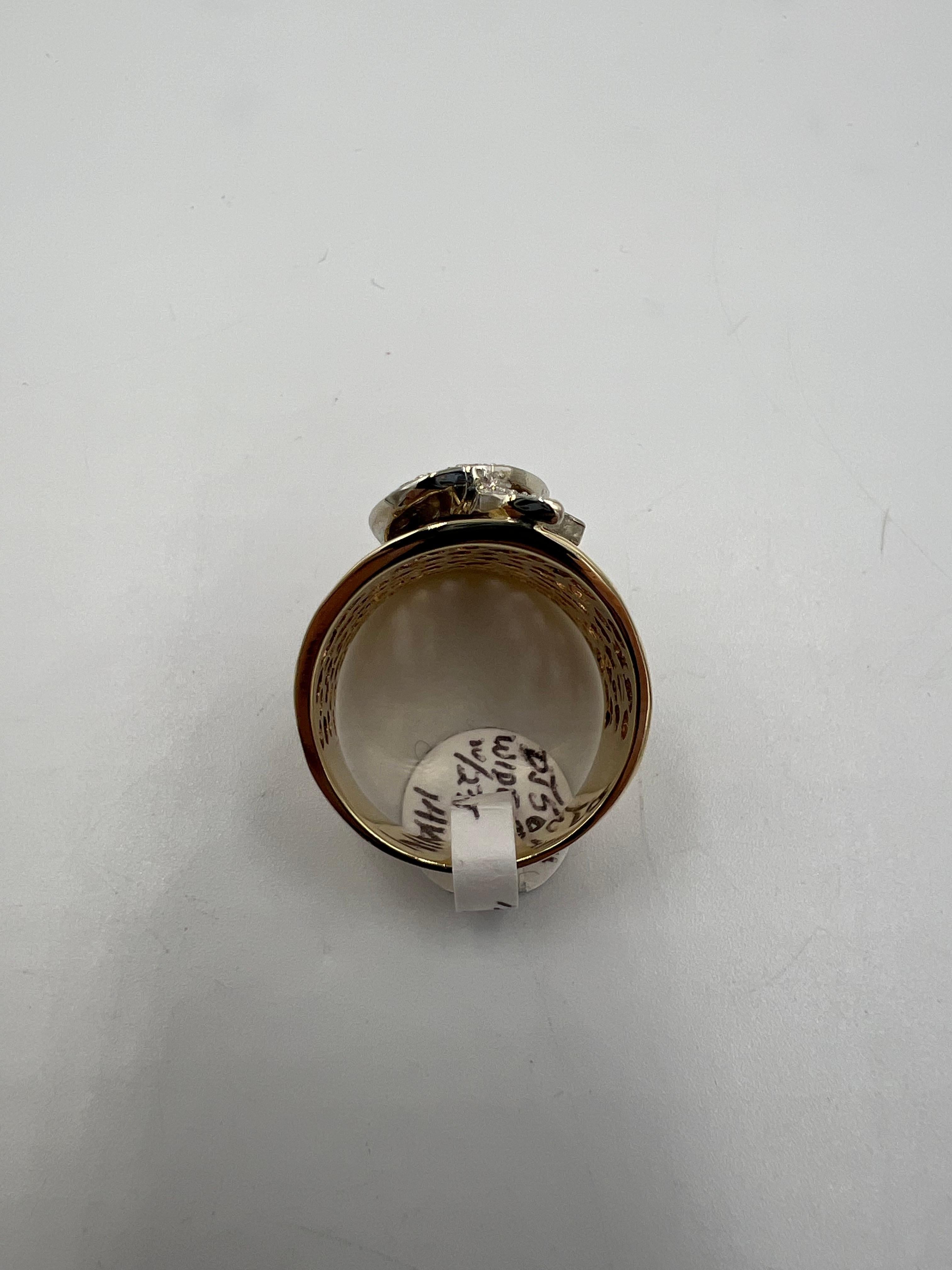 Tapered Wide Yellow Gold Diamond Band Ring Size 9.25 For Sale 6