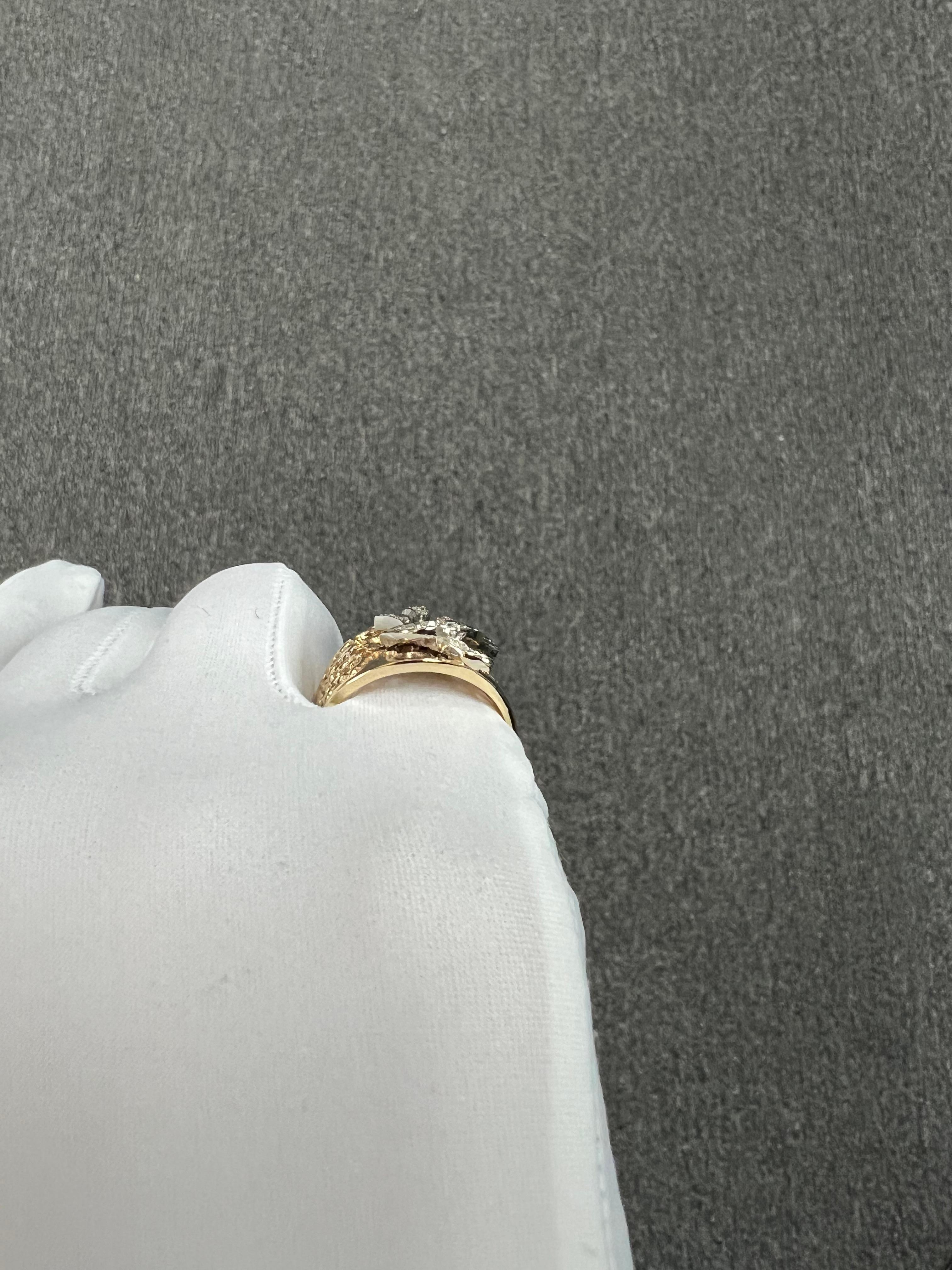 Tapered Wide Yellow Gold Diamond Band Ring Size 9.25 For Sale 1
