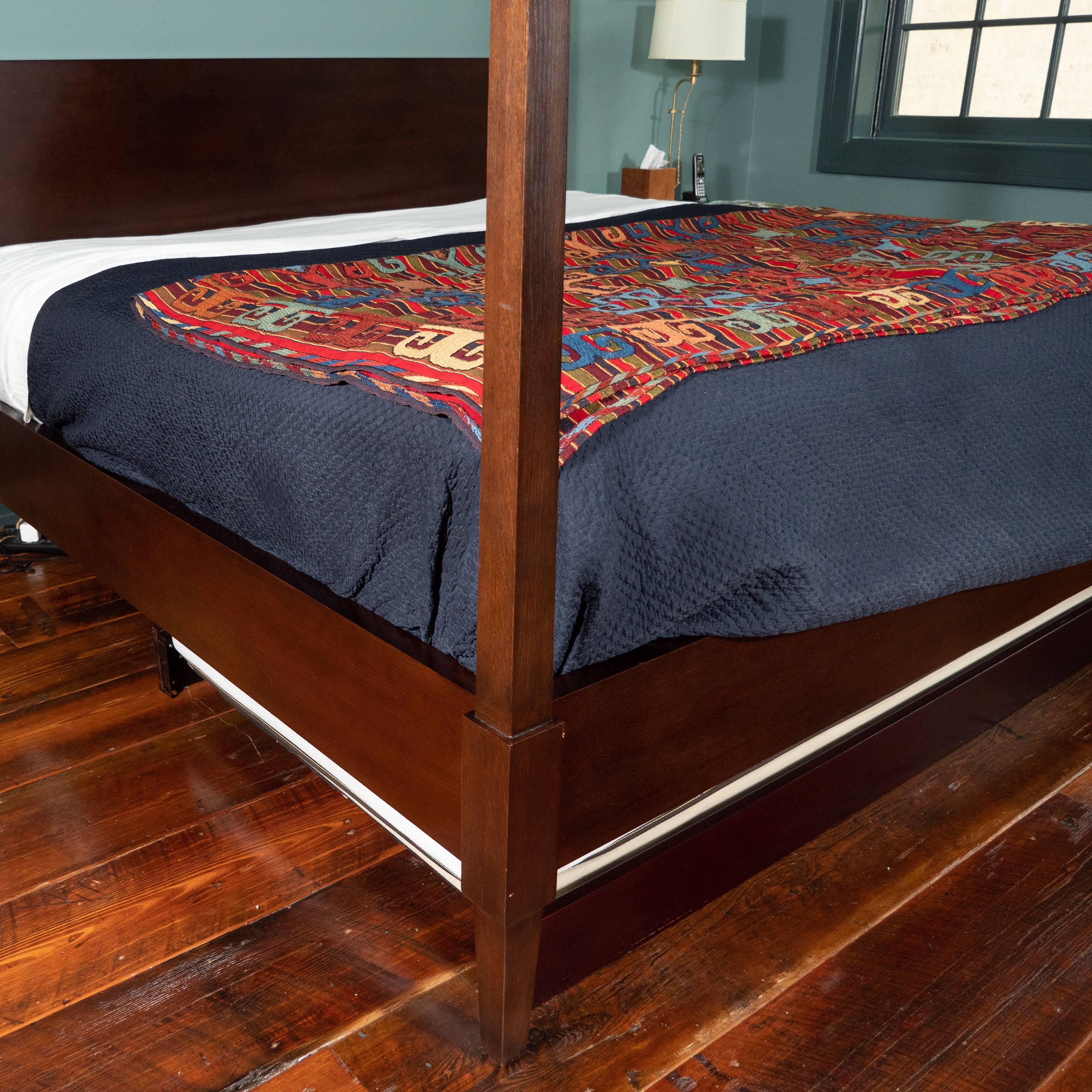 Contemporary Tapered Wood Four Poster King-Size Bed