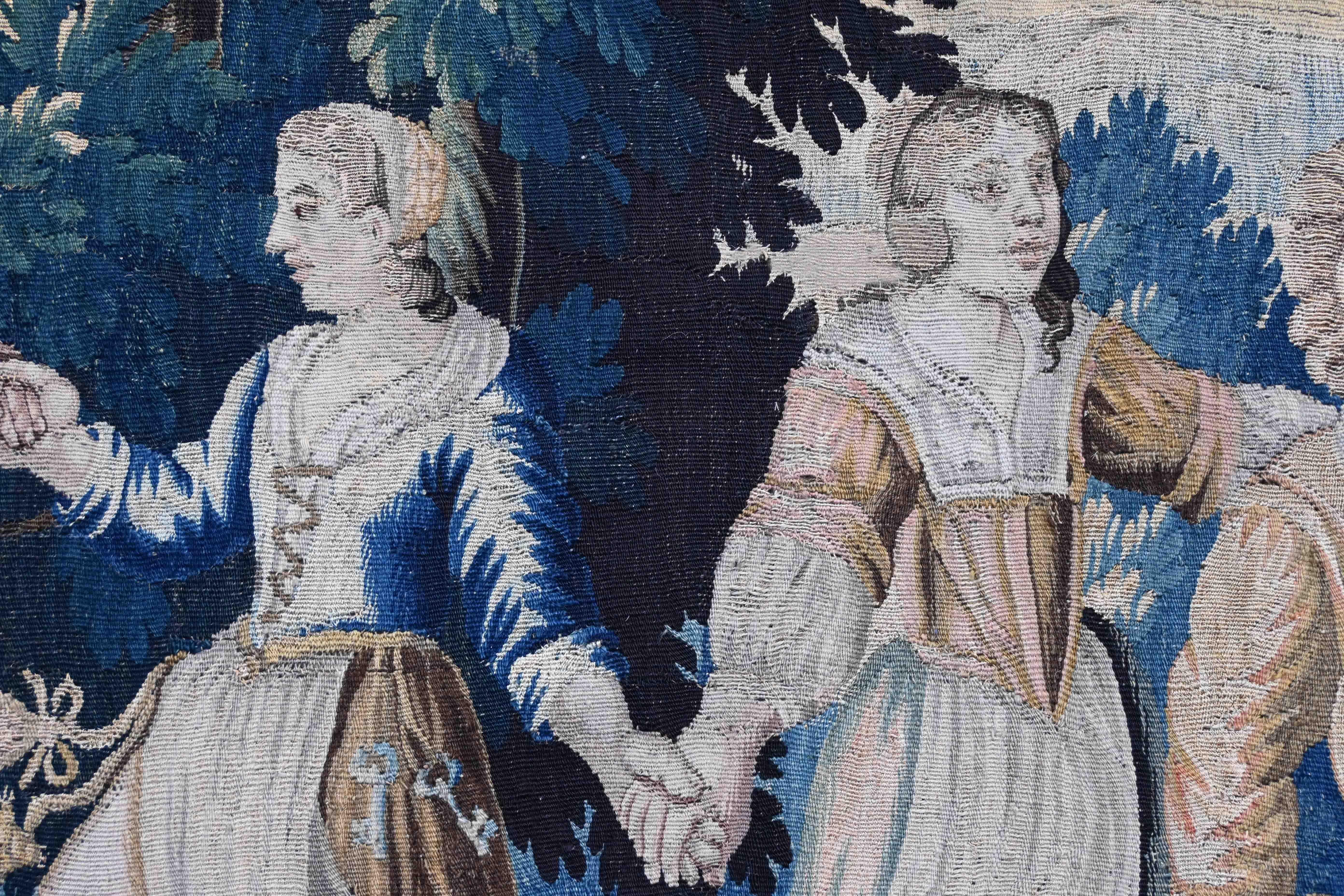 Tapisserie Aubusson 18ème siècle 'Jeu d'enfant' - N° 1317 en vente 5