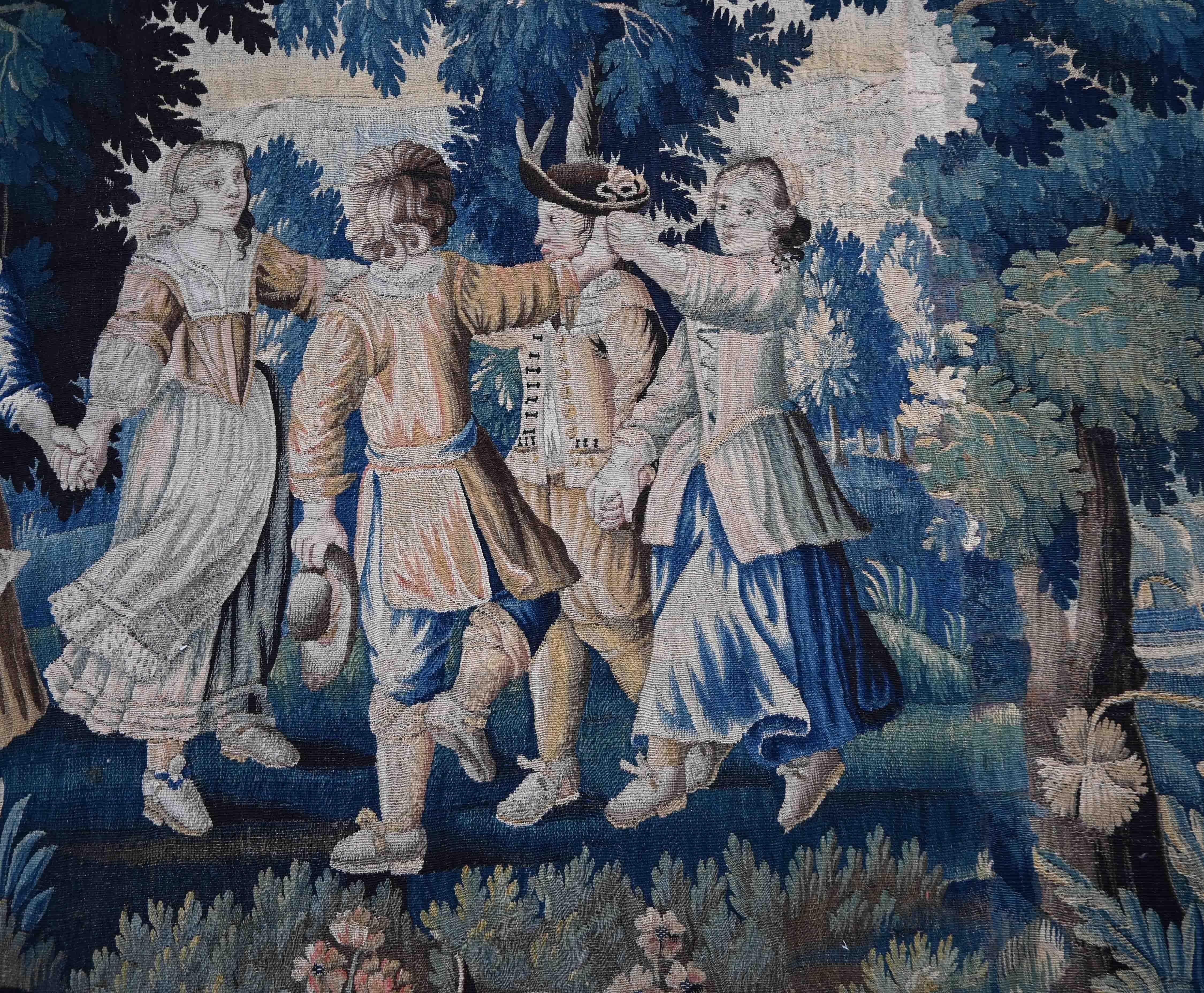 Tissé à la main Tapisserie Aubusson 18ème siècle 'Jeu d'enfant' - N° 1317 en vente