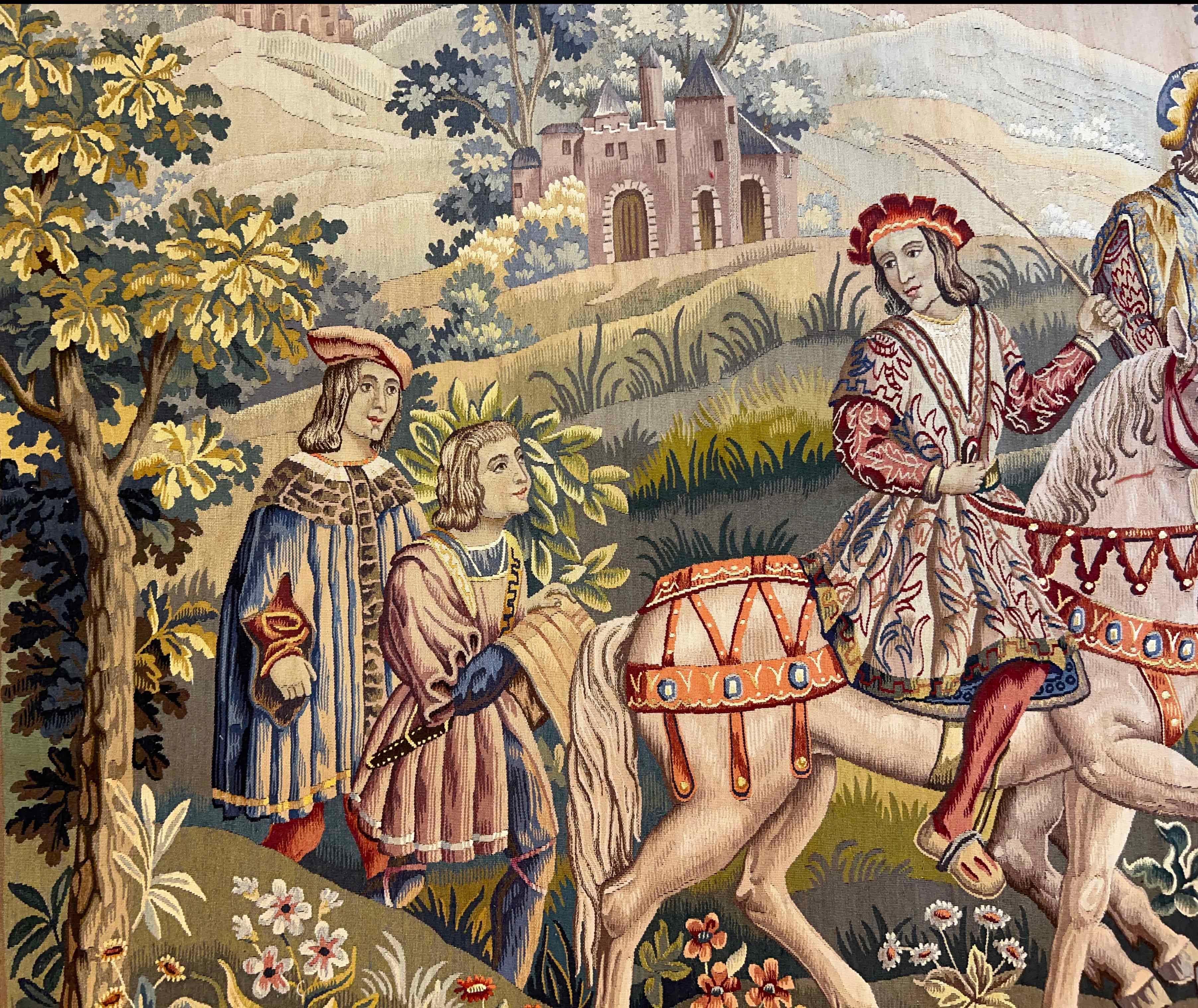 Tapestry 19th Century Aubusson King Ride on Horseback, N°1206 For Sale 3