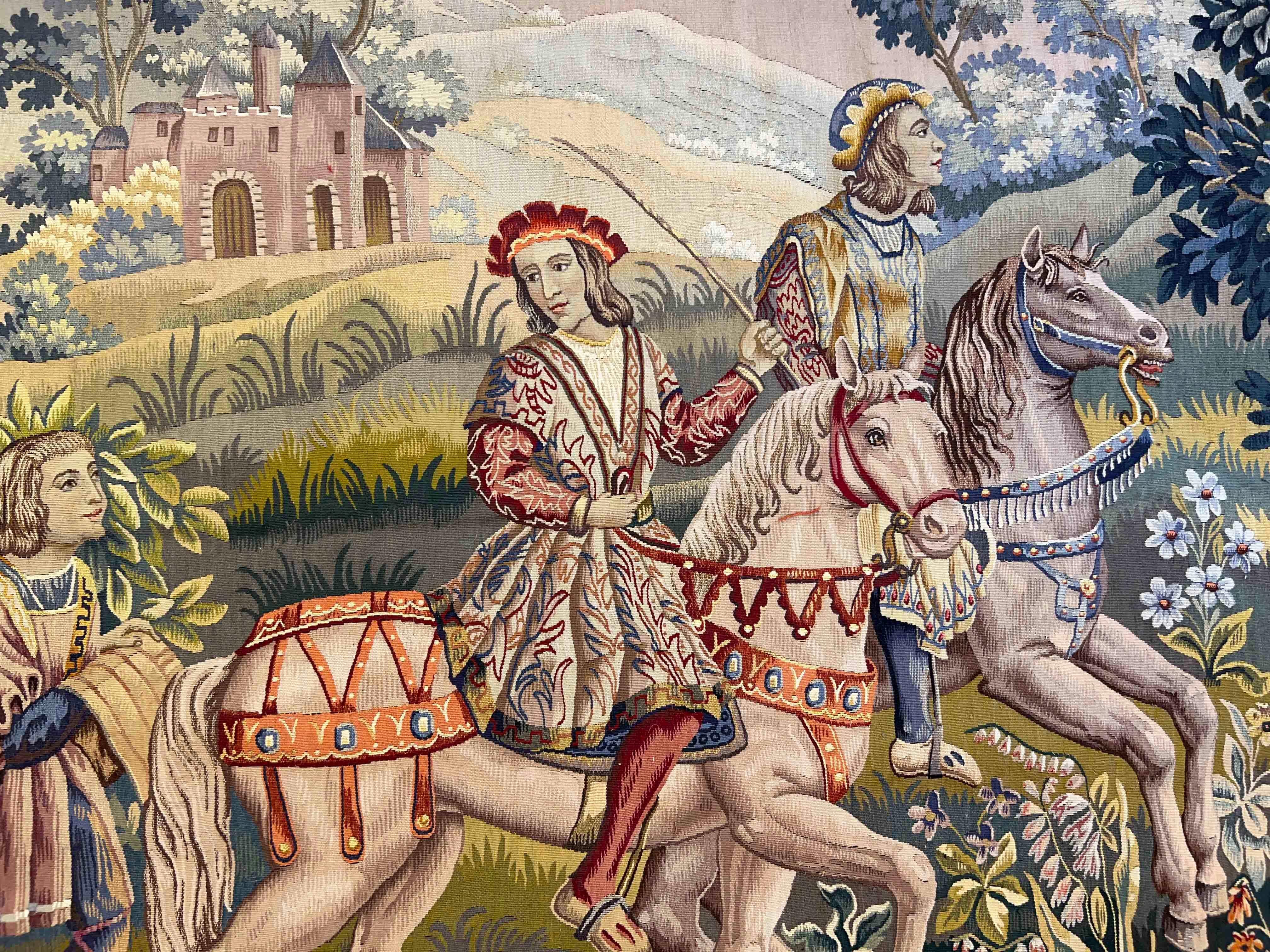 Tapestry 19th Century Aubusson King Ride on Horseback, N°1206 For Sale 4