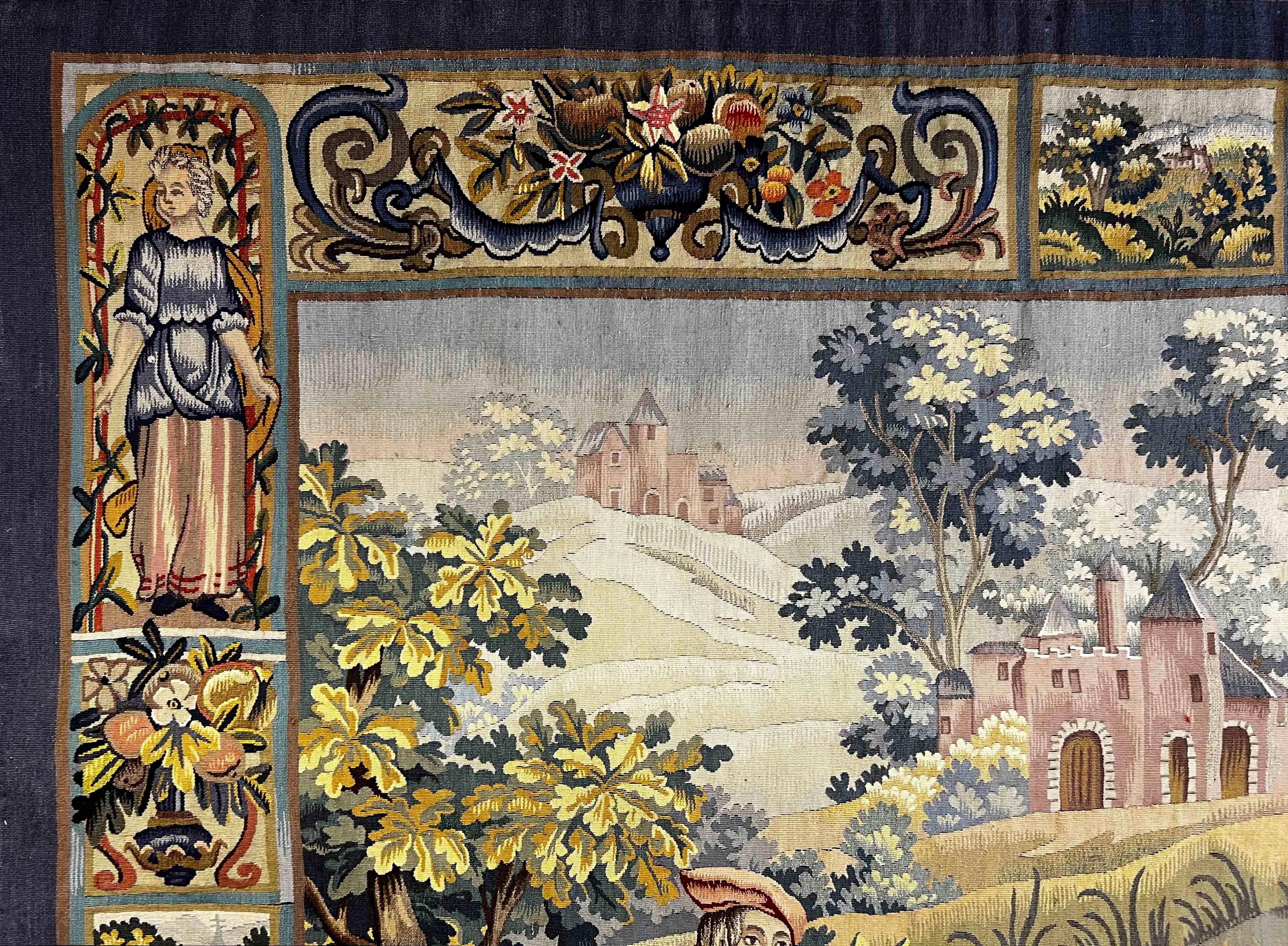 Hand-Woven Tapestry 19th Century Aubusson King Ride on Horseback, N°1206 For Sale
