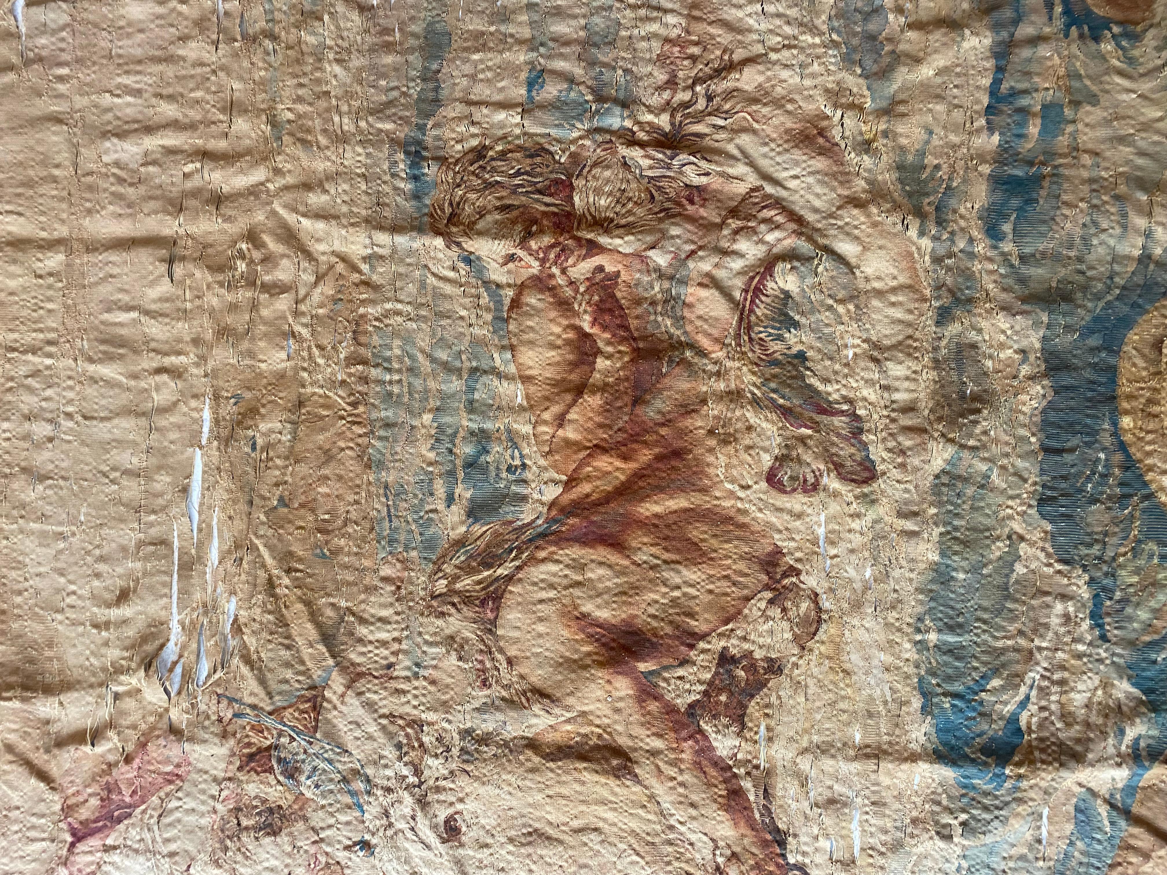 Wool Tapestry after design drawings by Francois Boucher Manufacture de Beauvais For Sale
