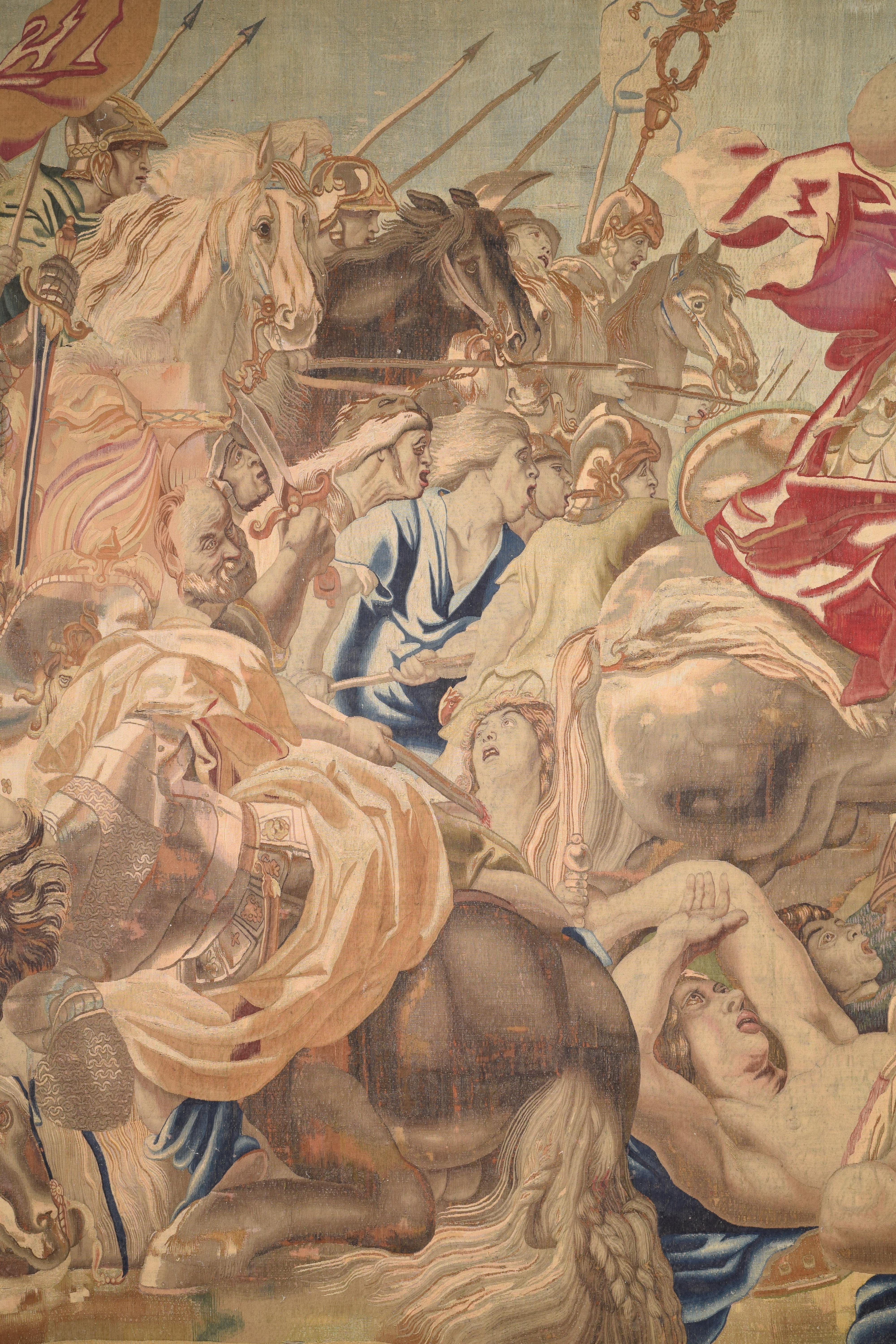 Tapiz, Alejandro Magno herido en la batalla de Issos. Hacia 1650. Europeo