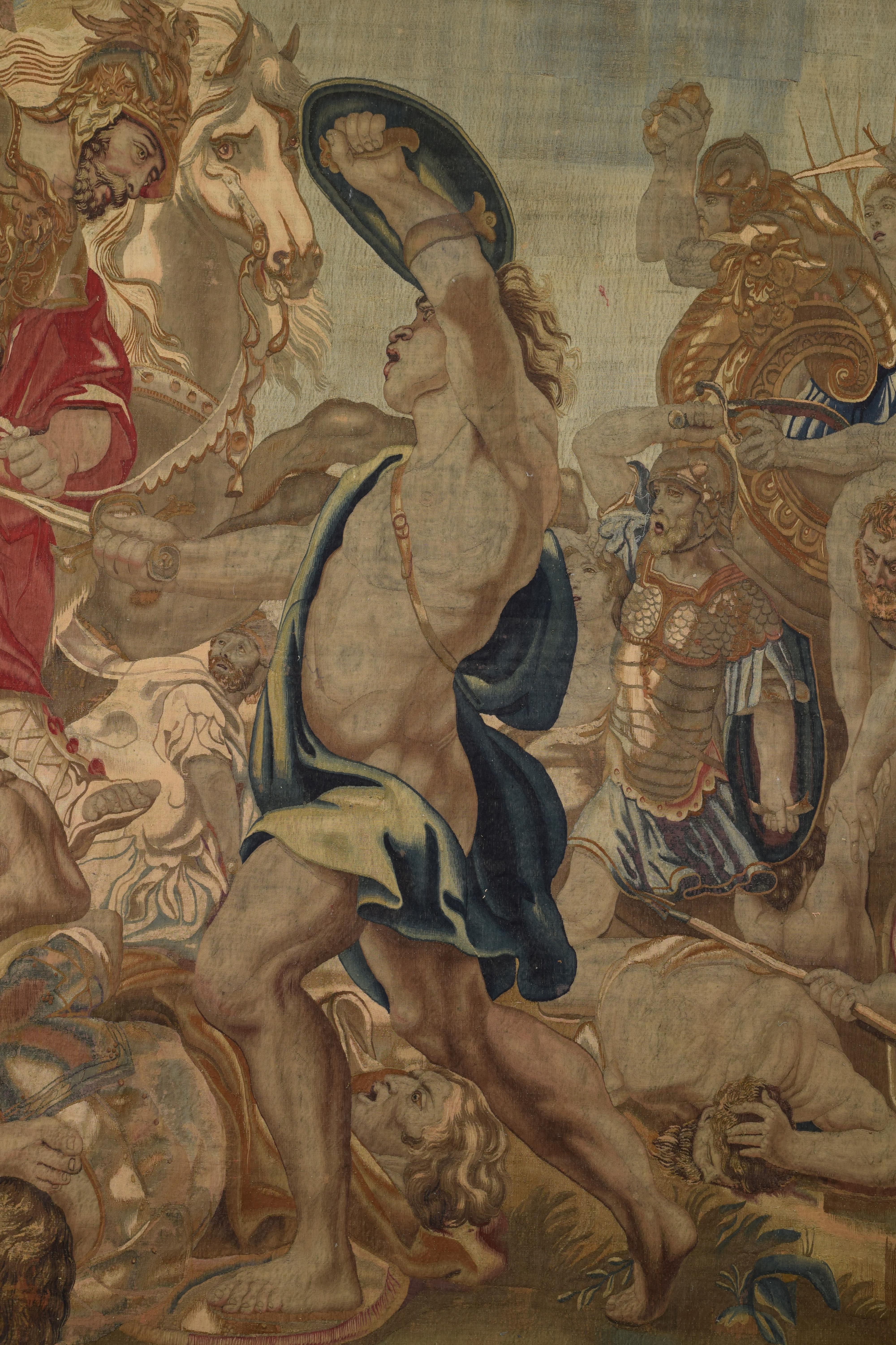 Tapiz, Alejandro Magno herido en la batalla de Issos. Hacia 1650. 2
