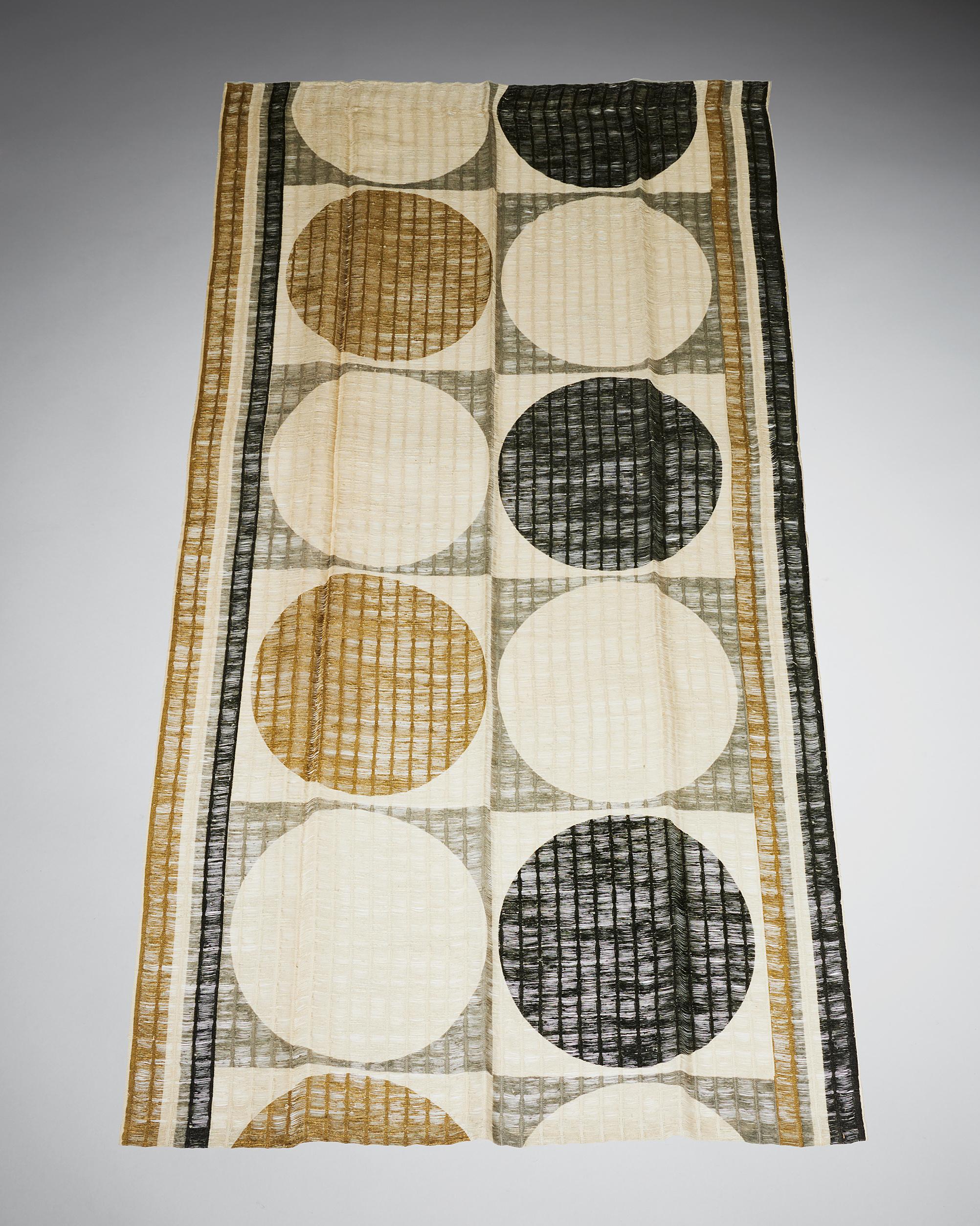 Tapestry, anonymous,
Sweden, 1960s.

Handwoven linen.

Measures: L: 239 cm / 7' 1/2''
W: 125 cm / 4'.