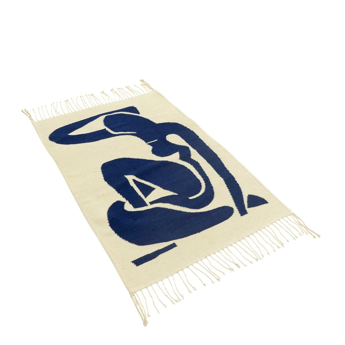 Tapestry in a heavy rough wool after the Blue Nude lithographs by Henri Matisse.

Condition: Overall good condition, minor pilling, no stains or damages. 

Materials: Wool

Origination: 1970s, France



Approximate Dimensions:
(measurements