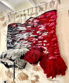 Tapestry Brutalist Macrame 150/150 cm, Spain 1970s