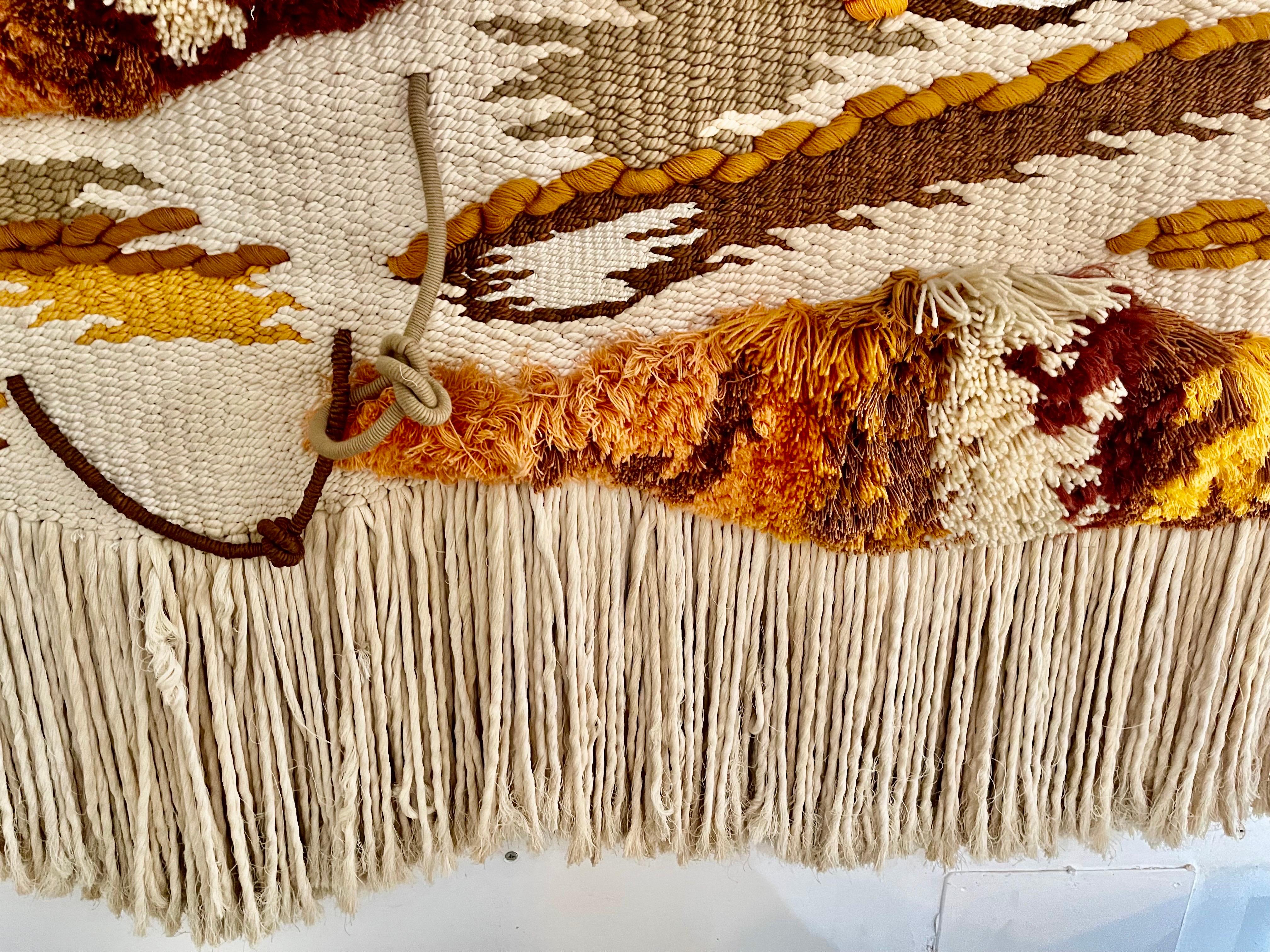 Wool Tapestry Brutalist Macrame, Spain 1970s For Sale