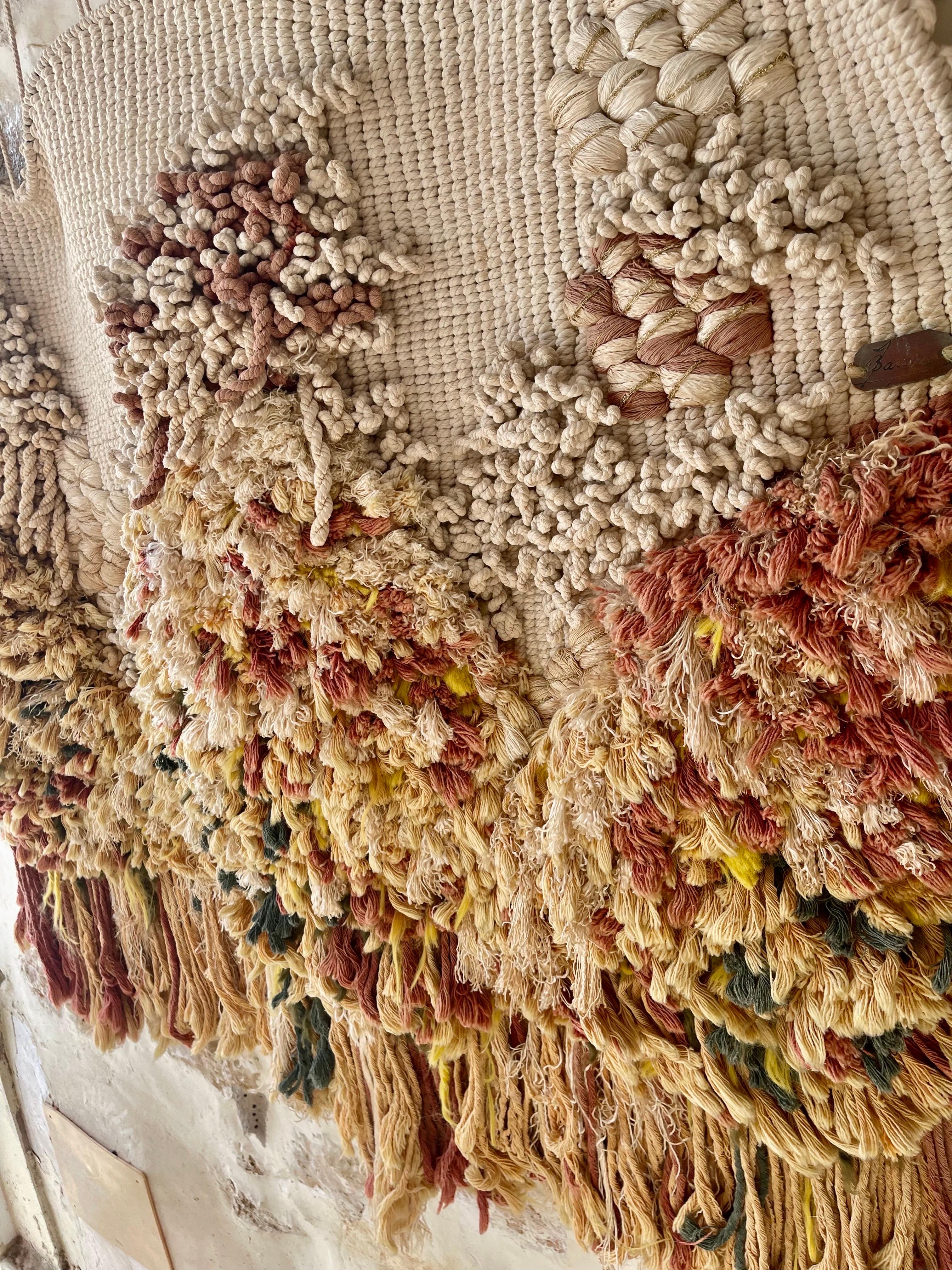 Mid-Century Modern Tapestry Brutalist Macrame, Spain 1980s