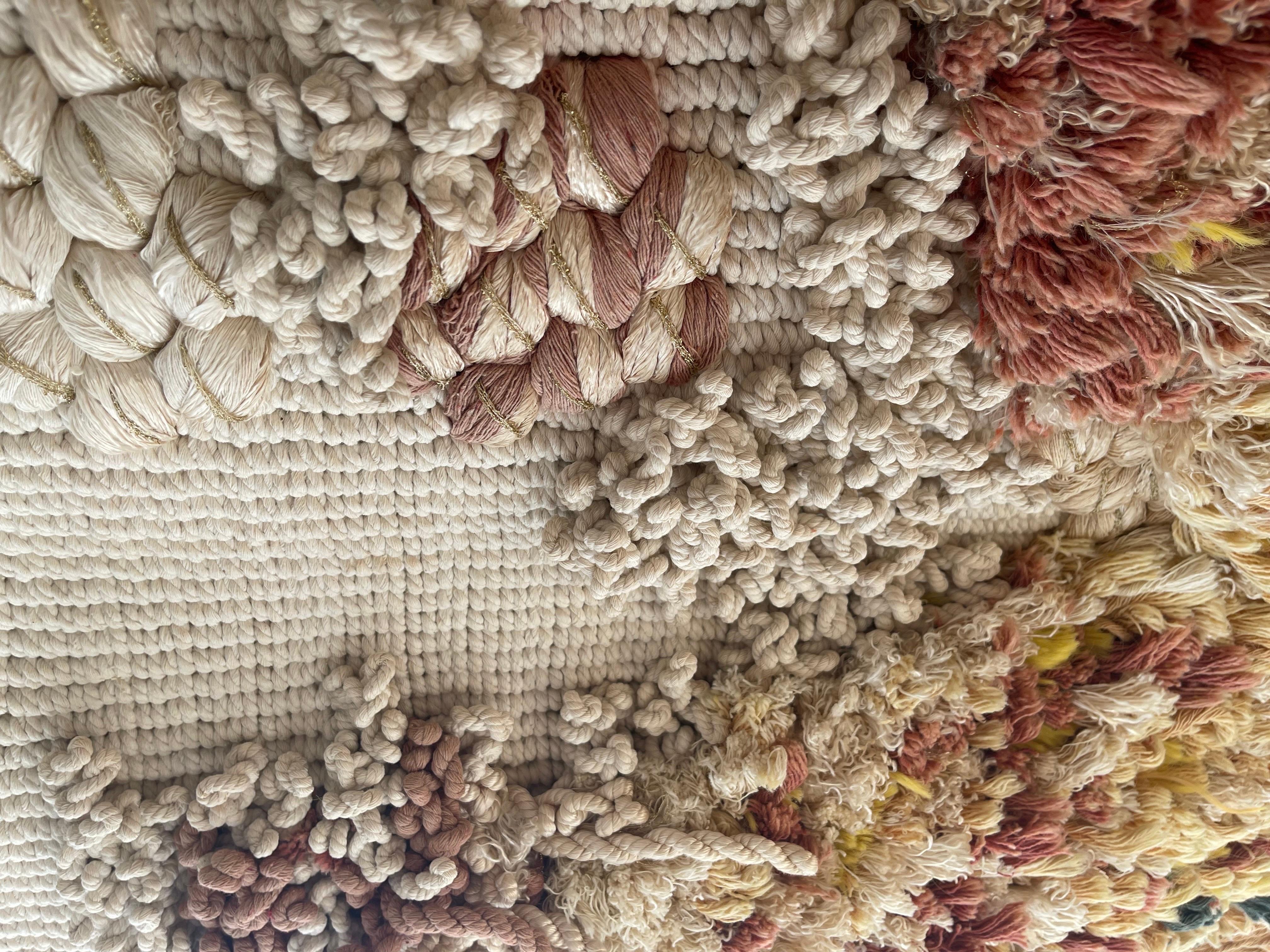 Wool Tapestry Brutalist Macrame, Spain 1980s
