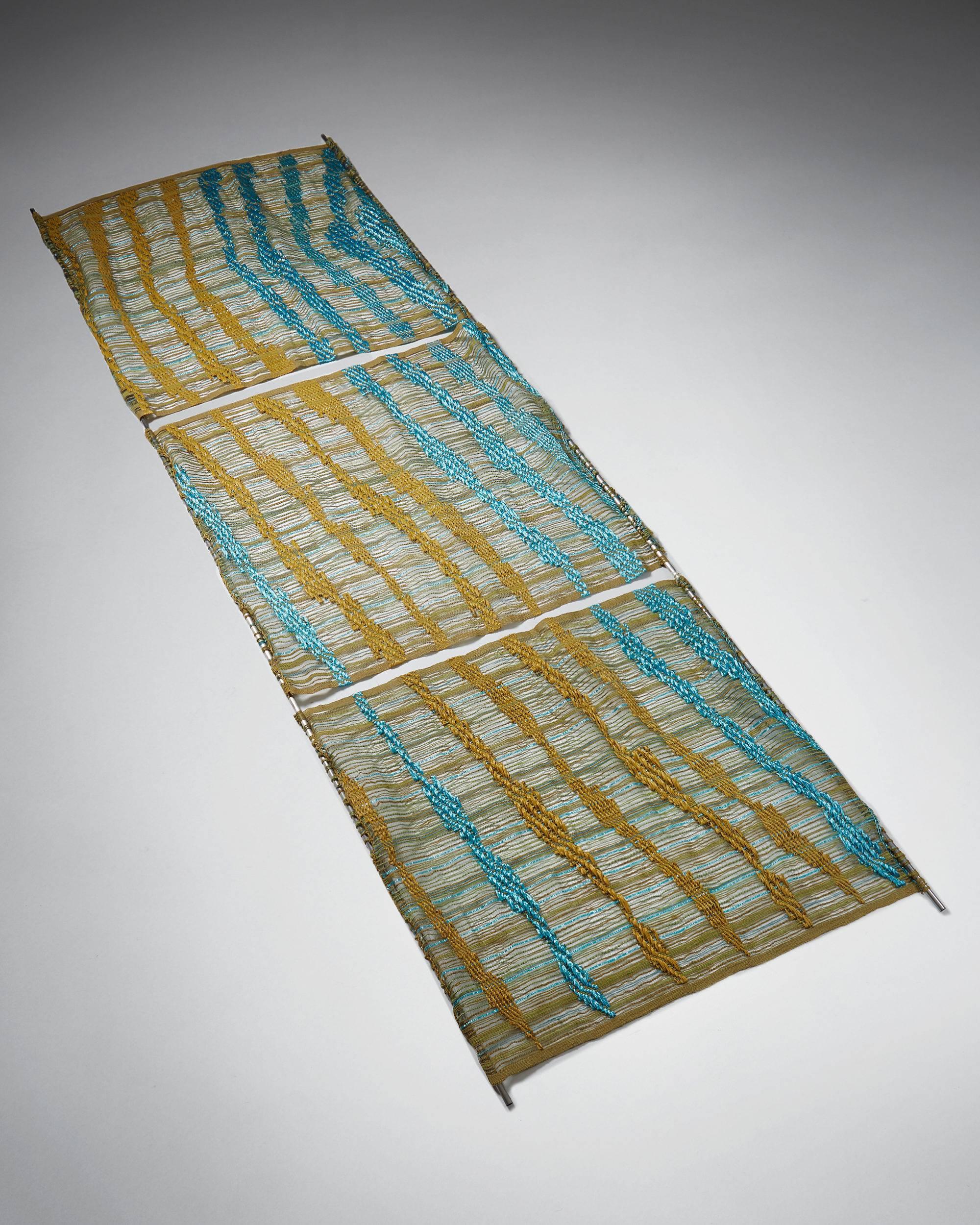 Tapiz de Bodil Bödtker-Naess, 
Dinamarca, década de 1980. 

Cordón de lana y nailon.

Medidas: 
H: 100 cm/ 39 ½