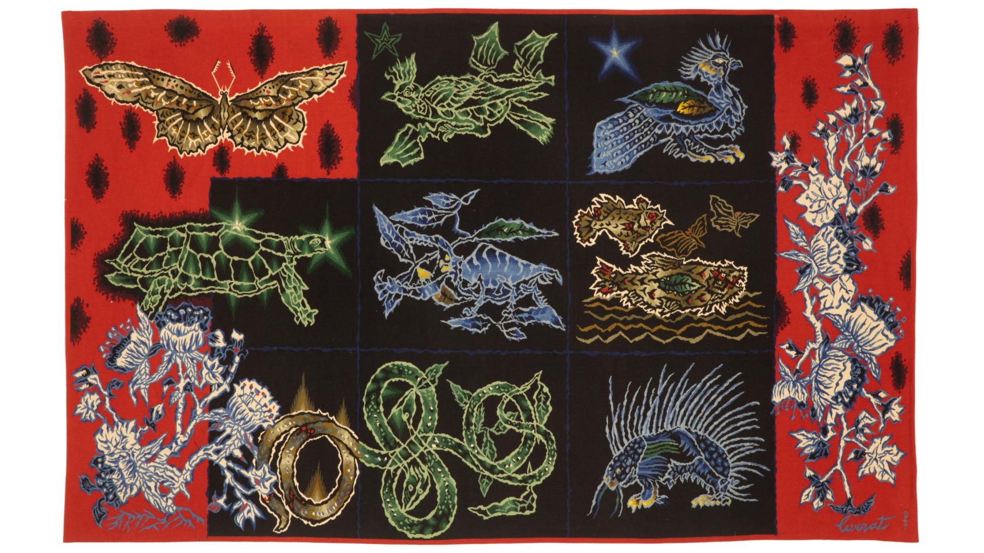 Jean Lurçat Korallen-Bestiarium - Wandteppich Aubusson - Modernes französisches Design im Zustand „Hervorragend“ im Angebot in New York, NY