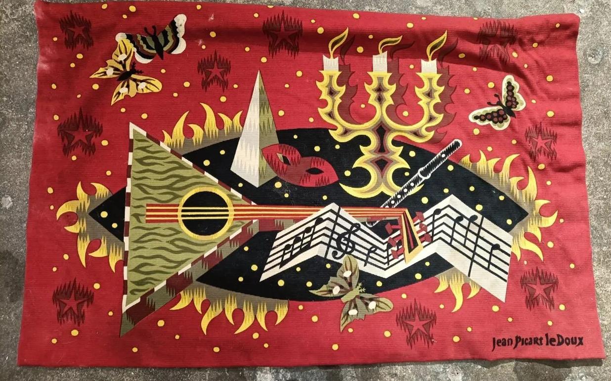 French Tapestry by Jean Picart Le Doux circa 1950 Wool Print For Sale