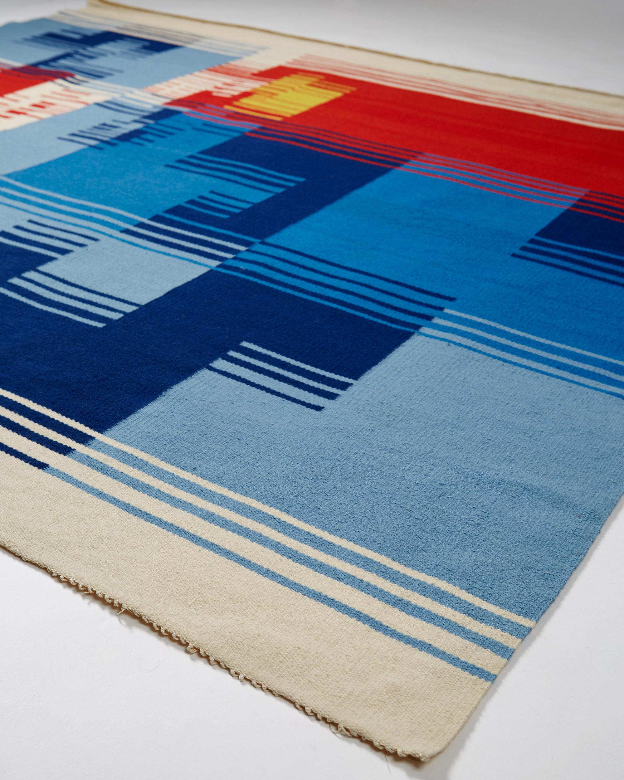 Swedish Tapestry by Leo Reis, Handwoven wool, Sweden, 1980s For Sale