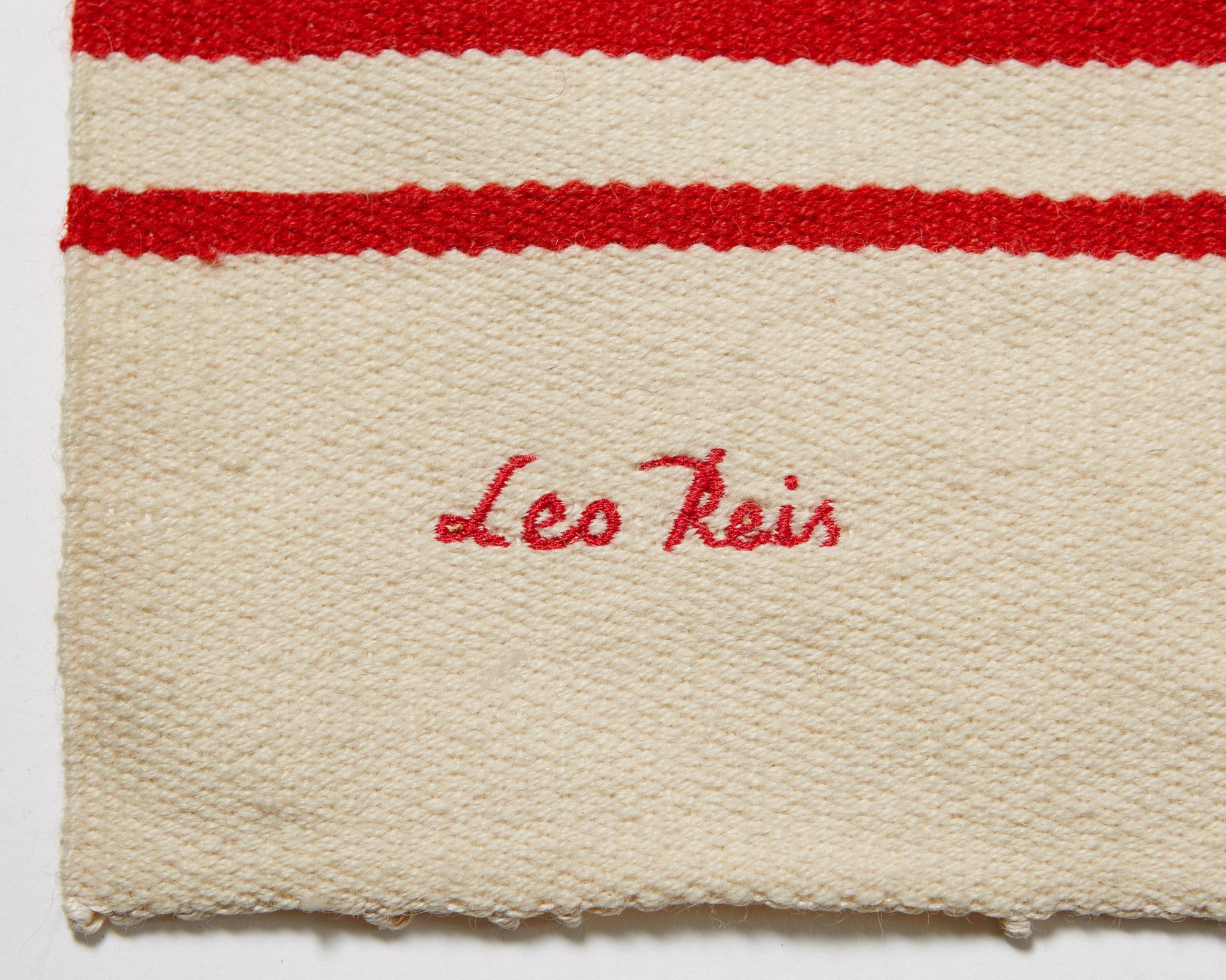 Hand-Woven Tapestry by Leo Reis, Handwoven wool, Sweden, 1980s For Sale