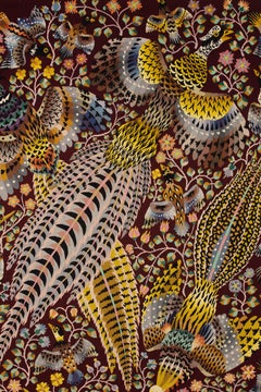 René Perrot “Three pheasants” - French Wool Tapestry