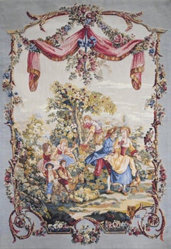 Tapestry depicting a gallant scene from Jacquard Manufactory, Paris - N° 1651