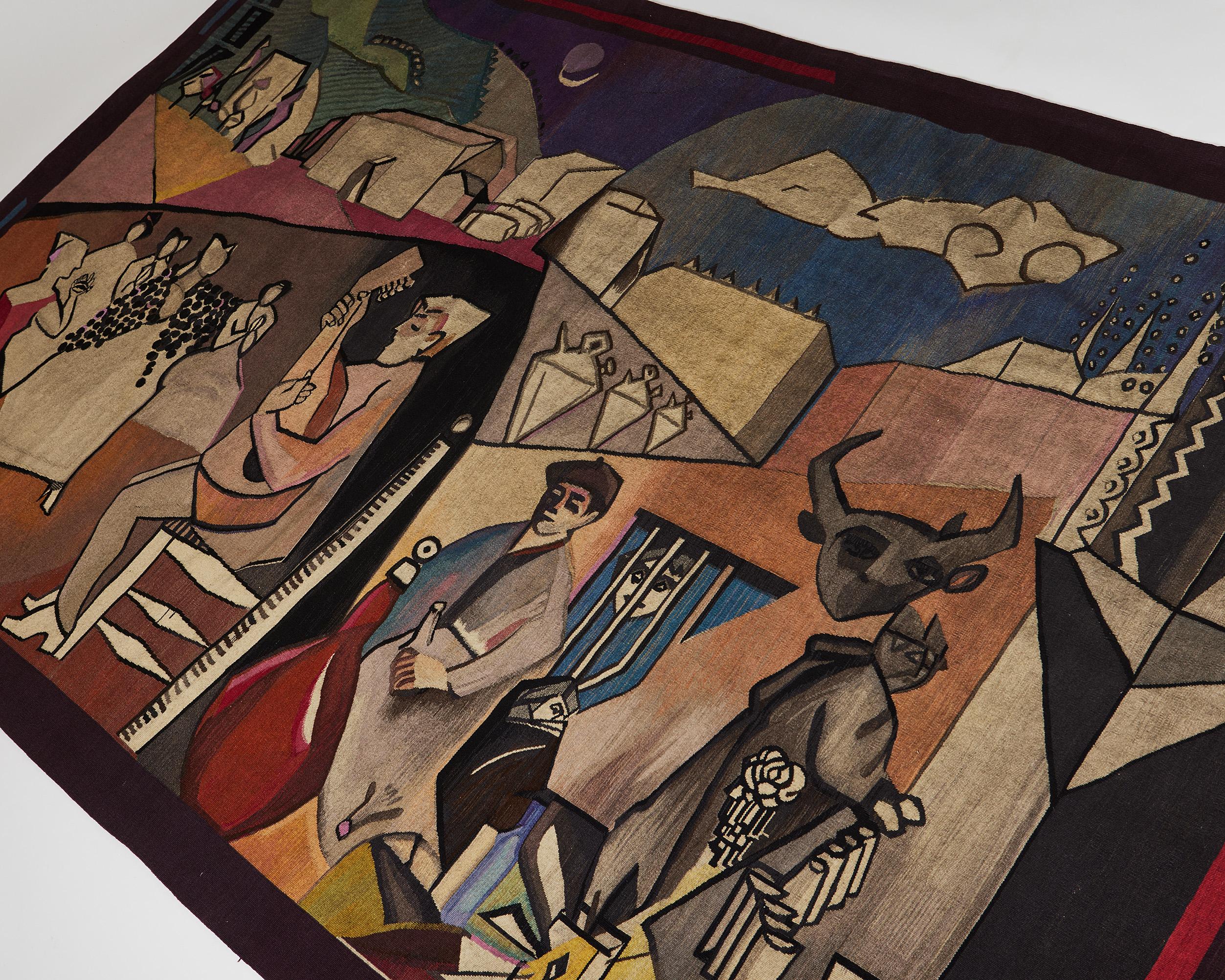 Swedish Tapestry Designed by Roland Kempe, Sweden, 1956 For Sale