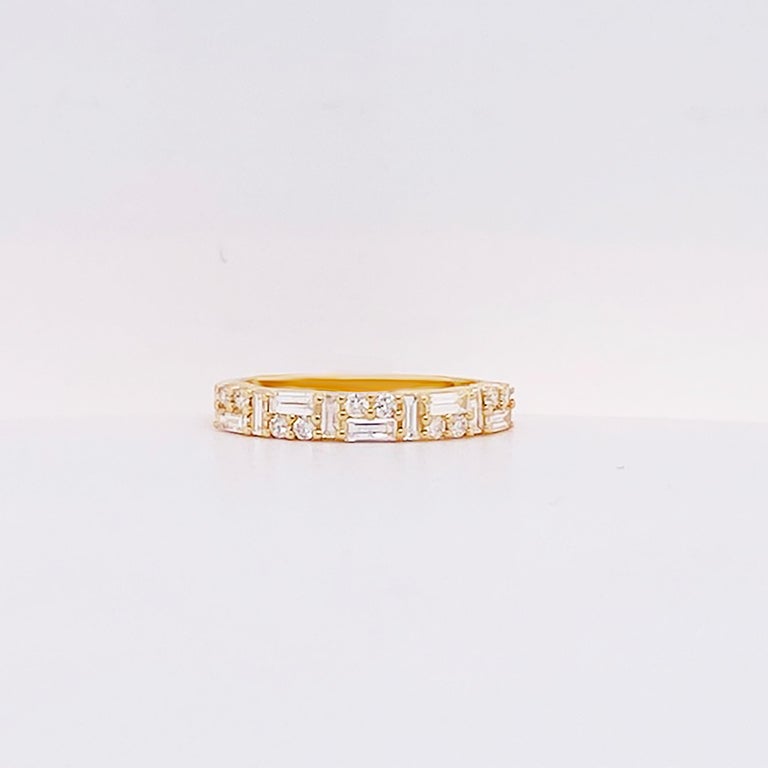 For Sale:  Tapestry Diamond Band W Baguette & Round Diamond Anniversary/Wedding Band 5