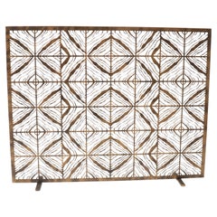 Tapestry Fire Screen in Aged Gold, Ready to Ship