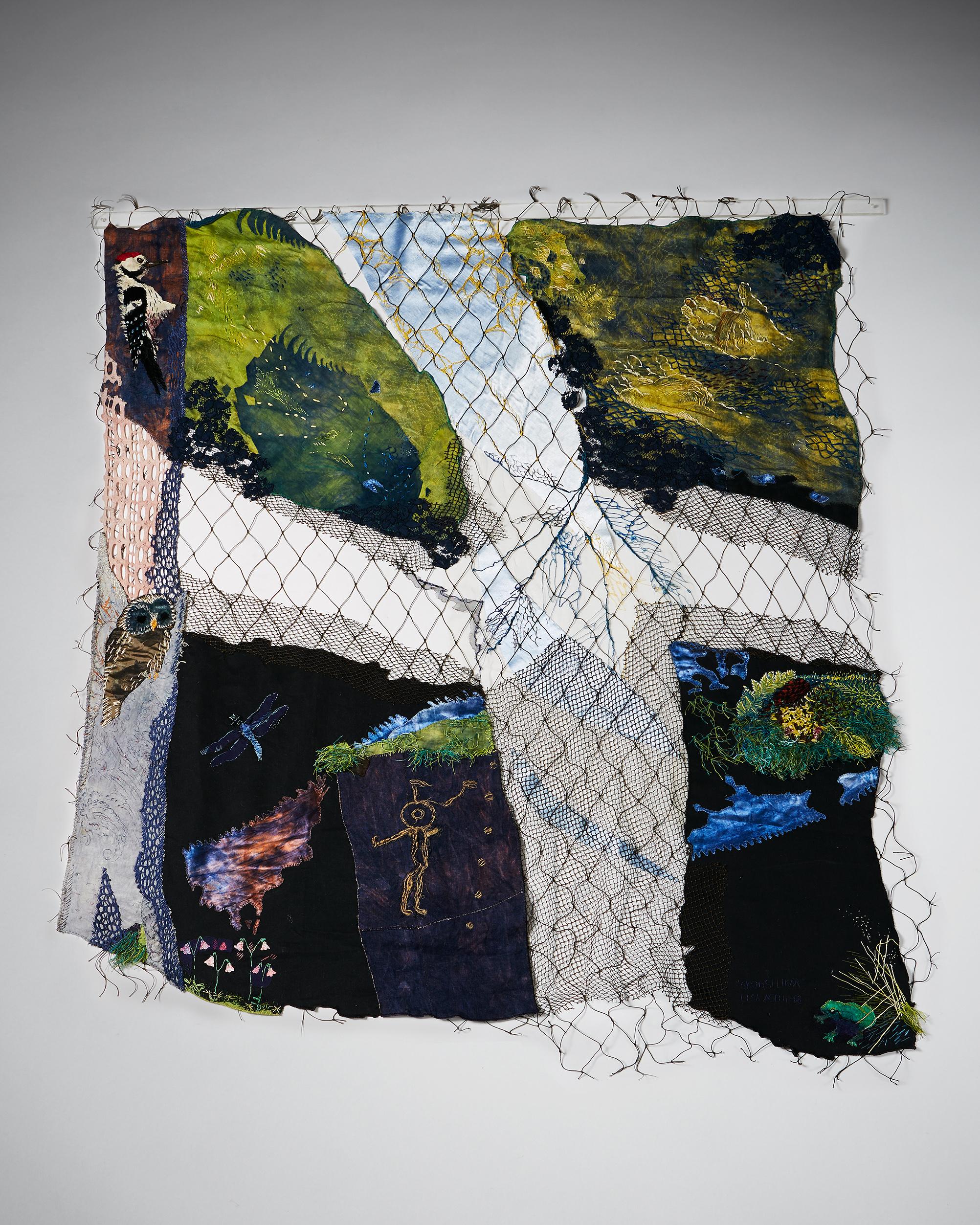 Tapestry “Forest Fragments” by Elsa Agélii,
Sweden, 1988.

Silk and mixed media.

Dimensions:
H: 155 cm/ 5' 1''
W: 135 cm/ 4' 5''
