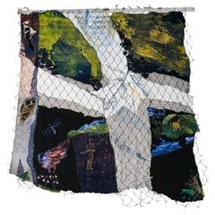 Tapiz "Fragmentos de bosque" de Elsa Agélii, Seda y técnica mixta, 1988, Suecia