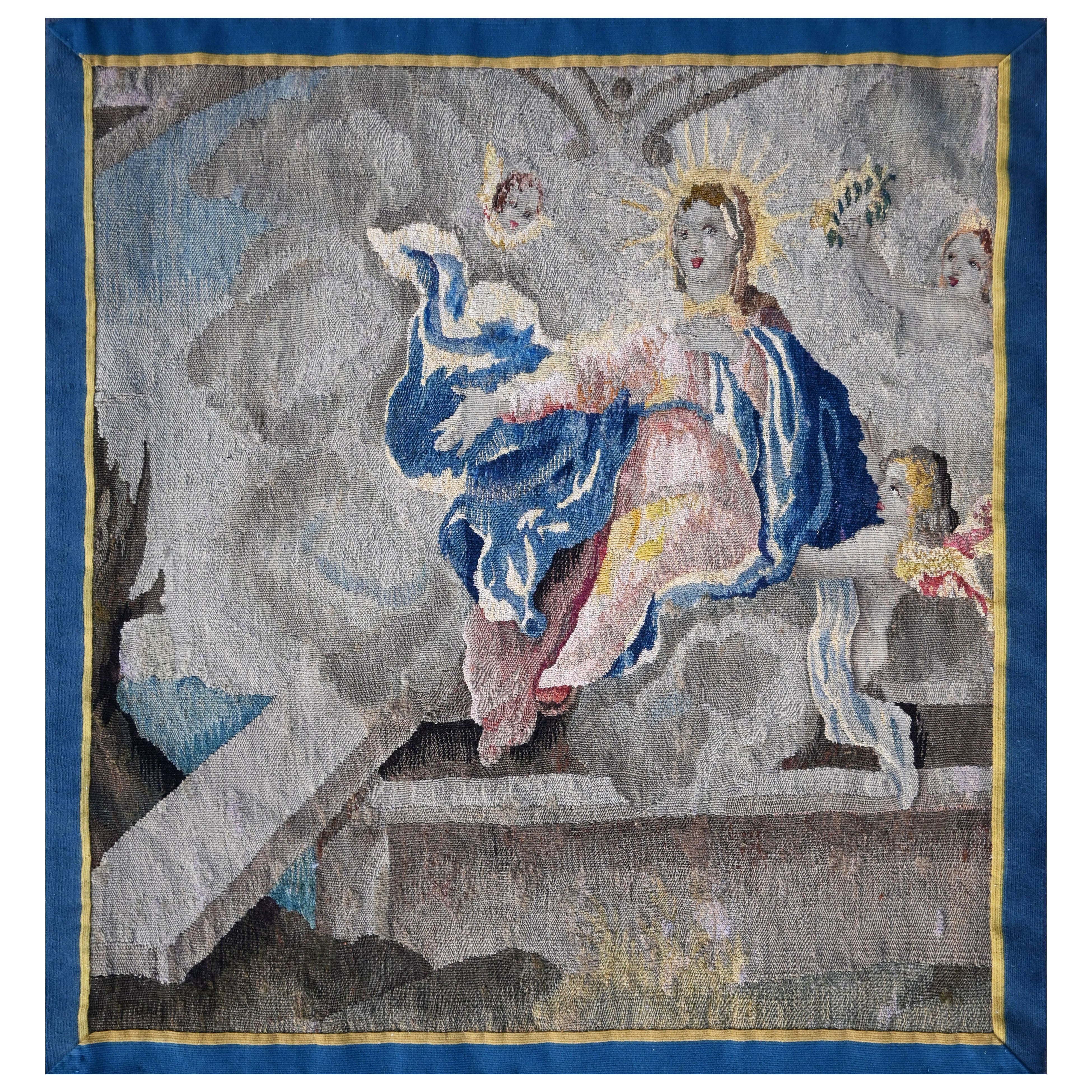 Frammento di arazzo, Fiandre, XVII secolo - L'Assunzione di Maria - N. 1565 in vendita