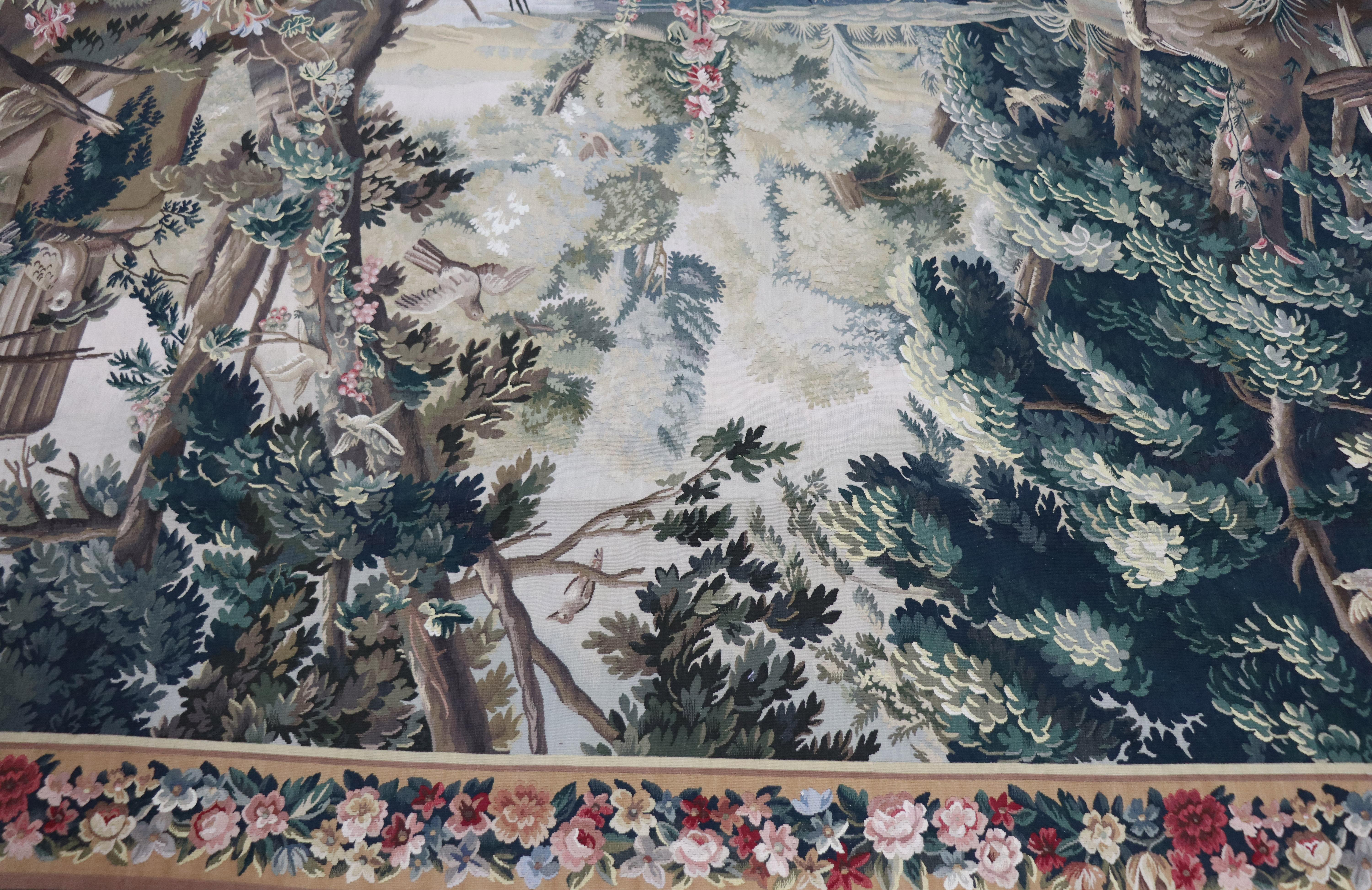 Wool Tapestry, French Design Very Fine, Reprotection For Sale