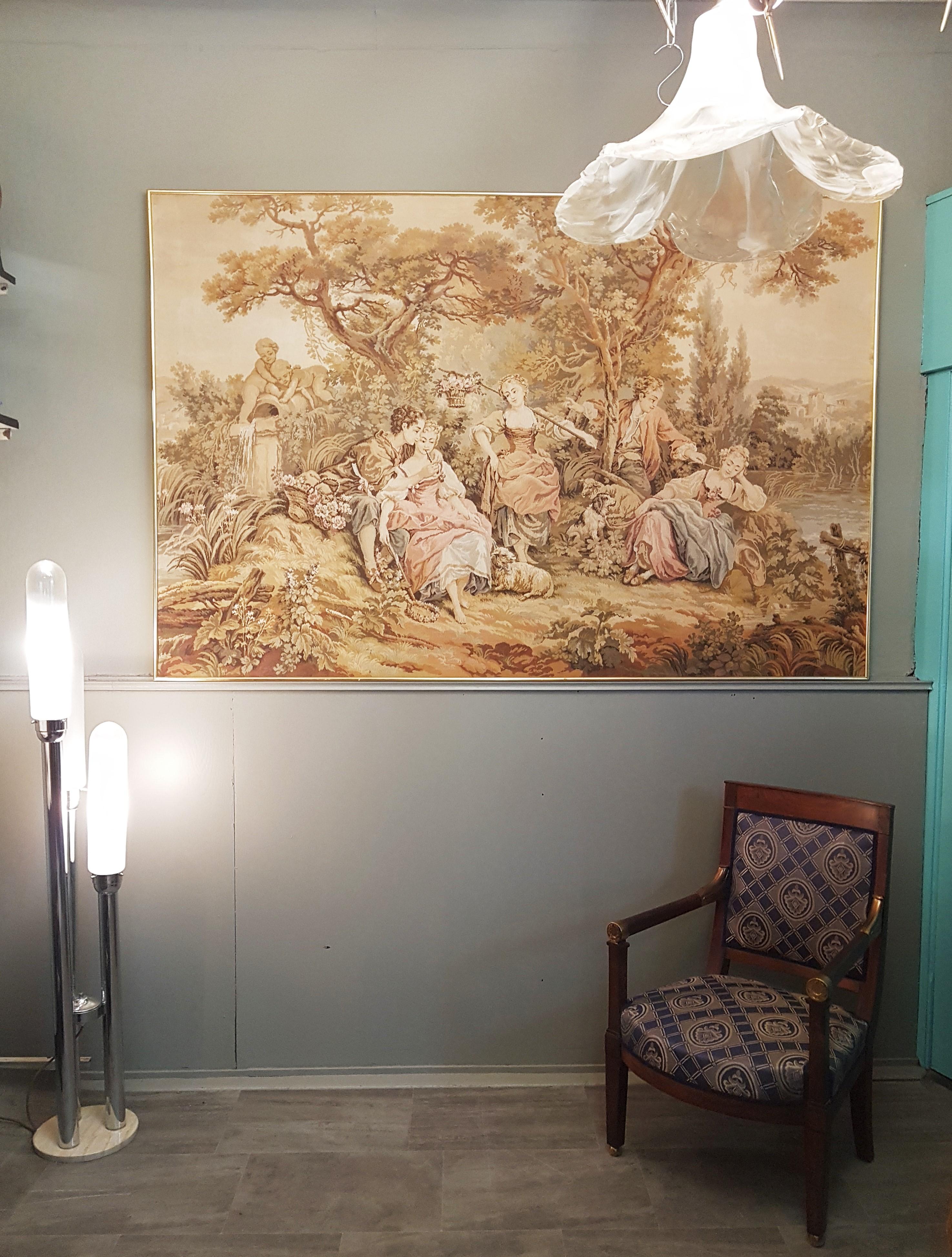 Tapestry French Rustic Style Aubusson Baroque Louis XV, France In Good Condition For Sale In Saarbruecken, DE