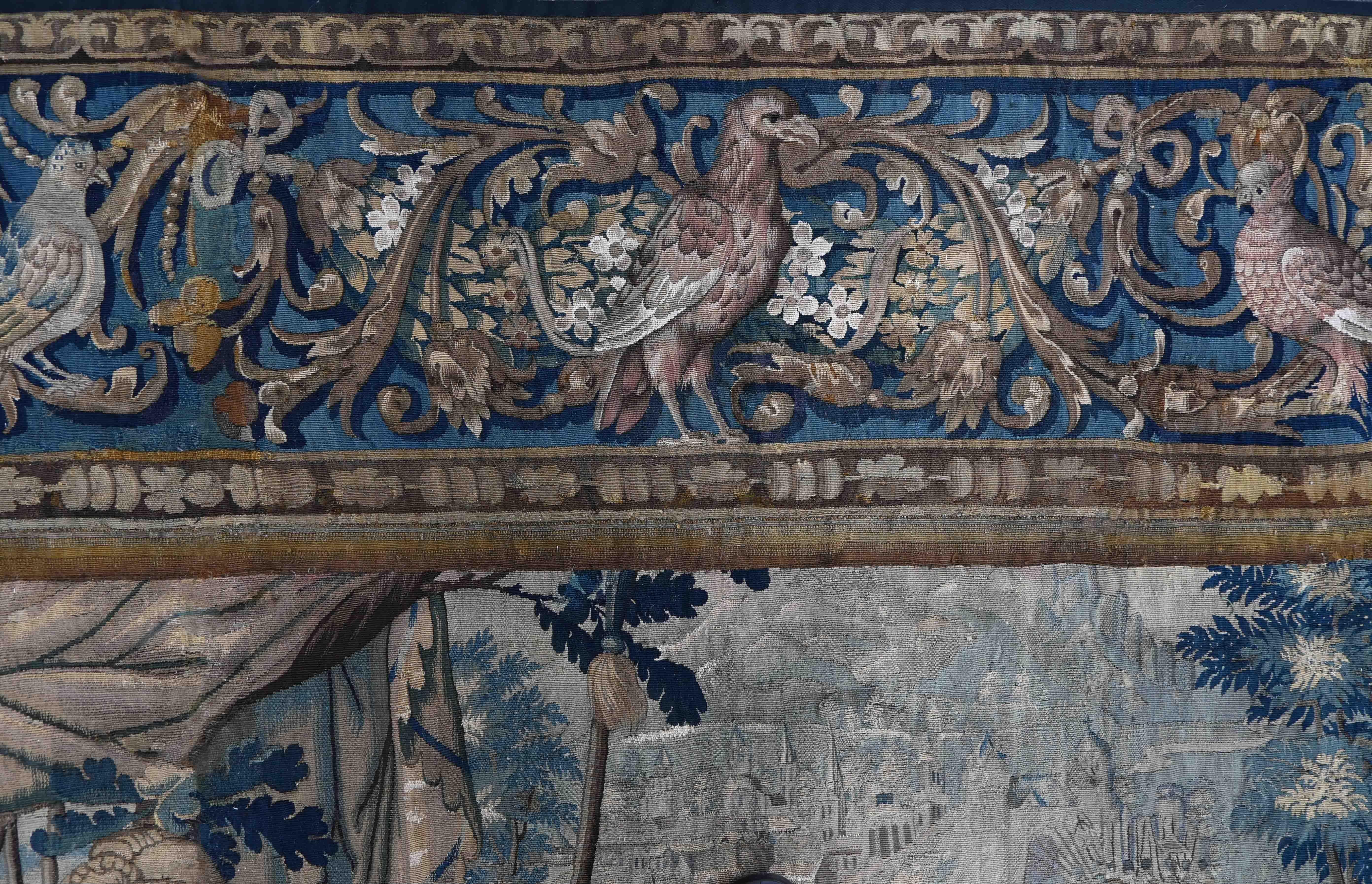 Wandteppich aus Brüsseler Manufaktur - Mitte 17. Jahrhundert - L2m40xh2m80 - N° 1375 (Aubusson) im Angebot