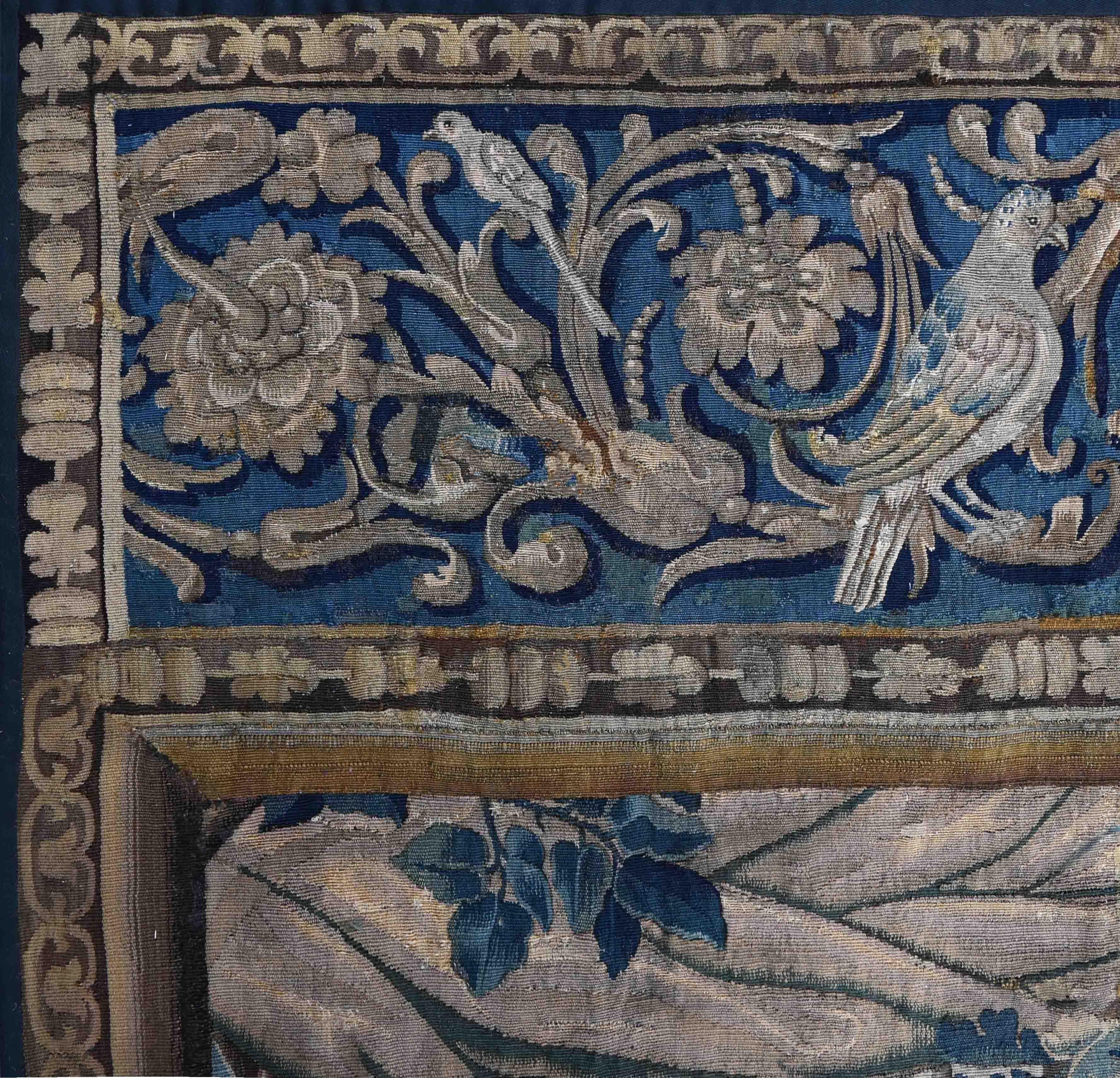 Tapestry From Brussels Manufacture - Mid 17th Century - L2m40xh2m80 - N° 1375 In Excellent Condition For Sale In Paris, FR