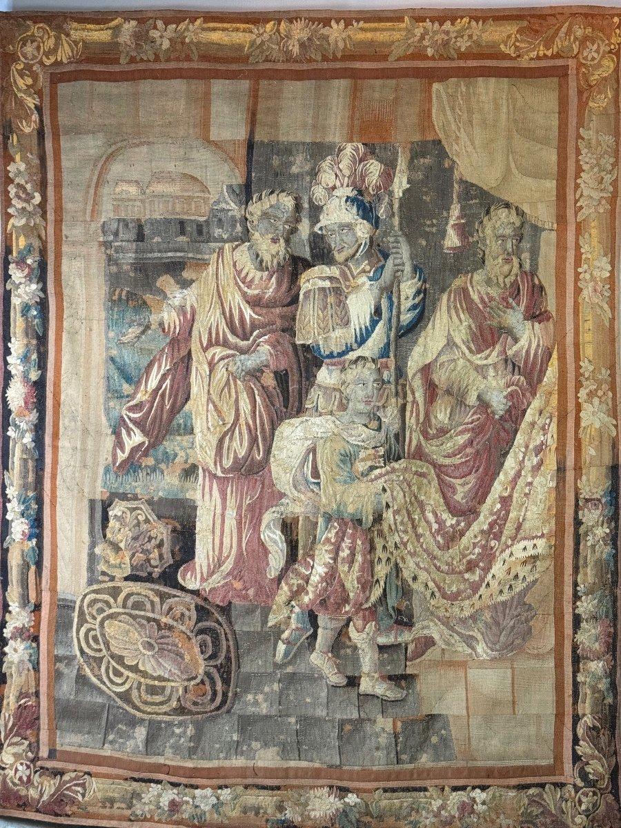 Wandteppich aus Flandern, Audenaerde, Wolle und Seide, 18. Jahrhundert im Angebot 5