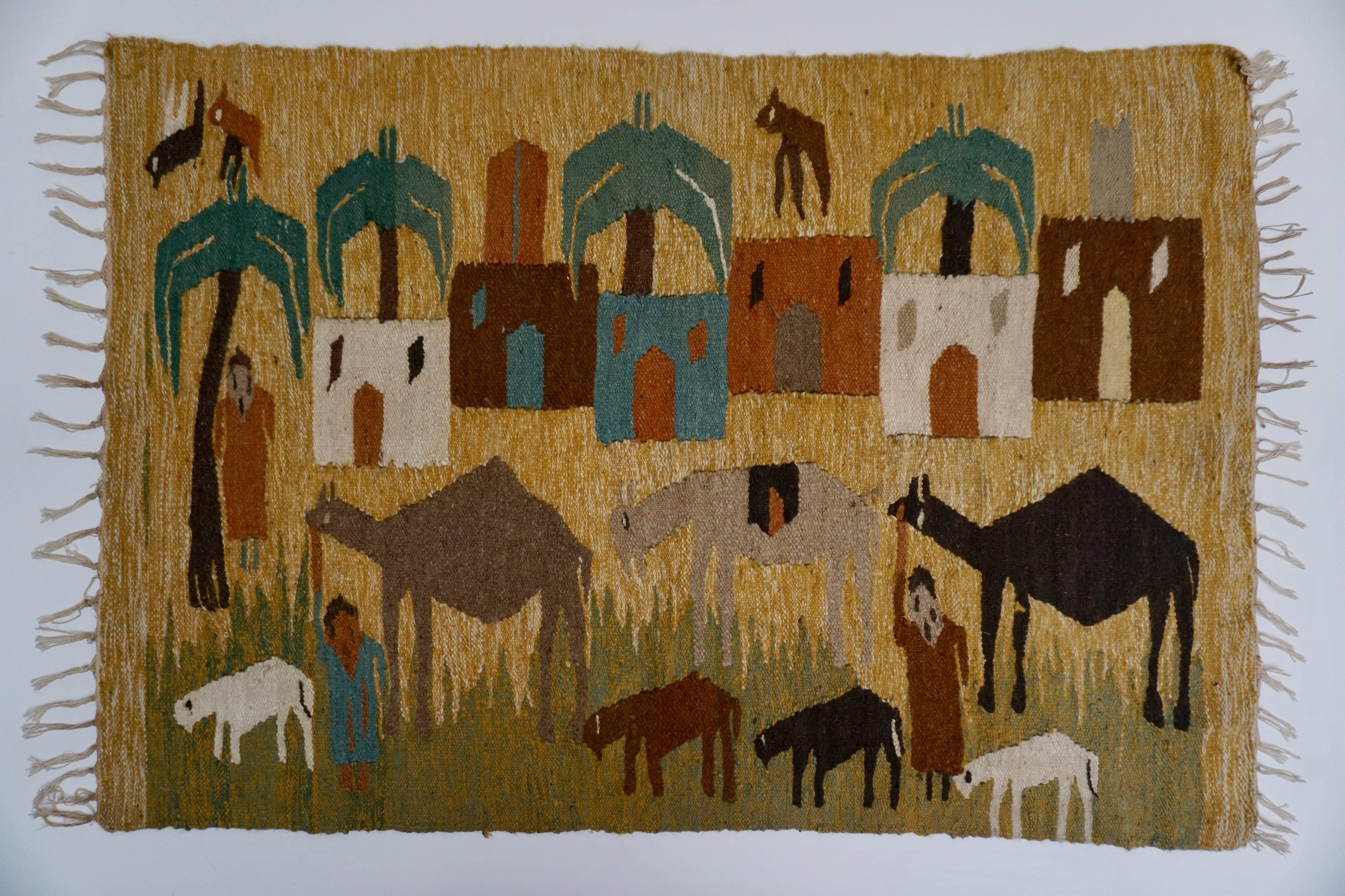 Mid-Century Modern Tapestry in Wool 