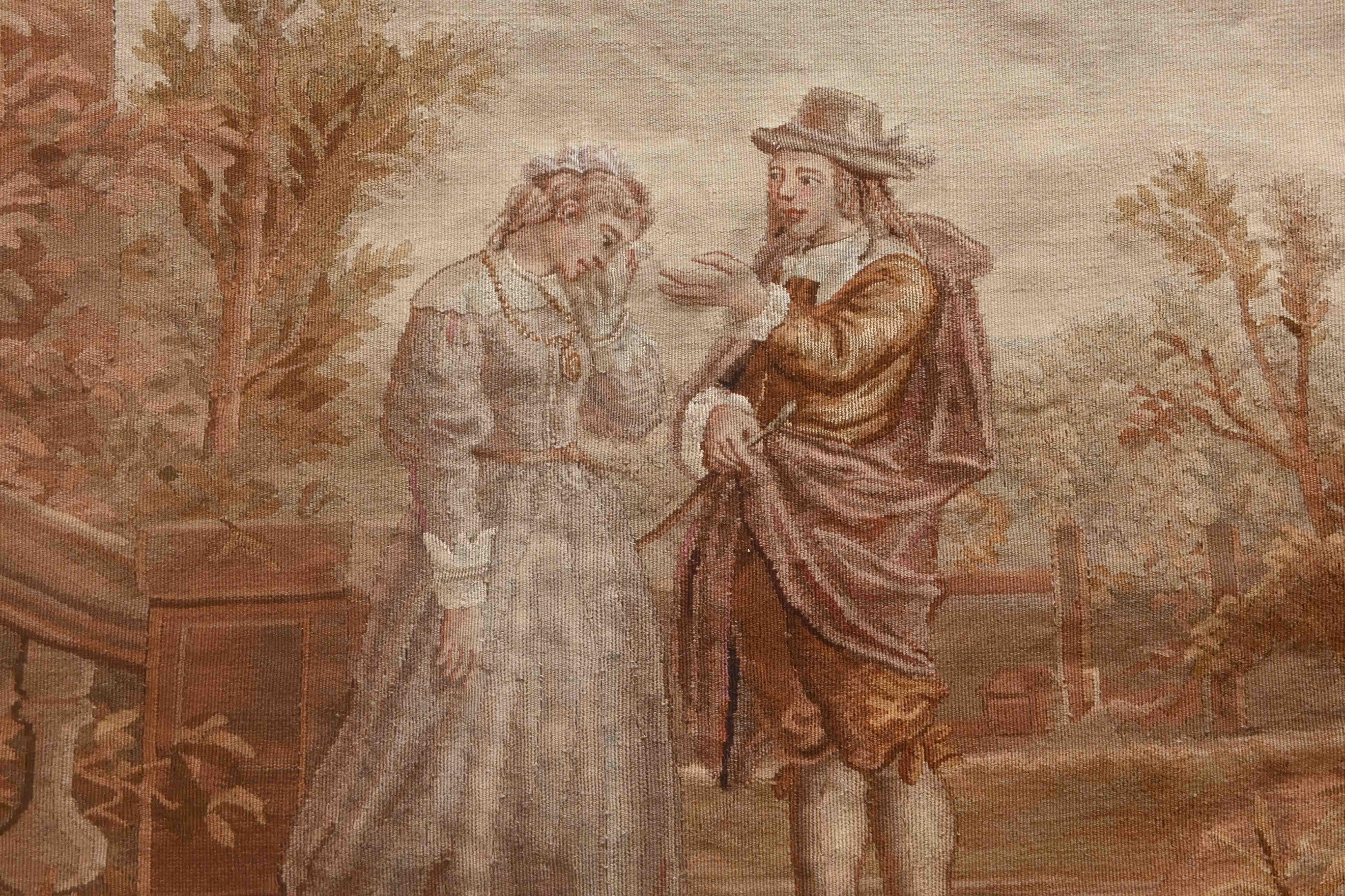 French Provincial Tapestry Manufacture Aubusson 19th Century - 57x57 Cm - No. 1505 For Sale