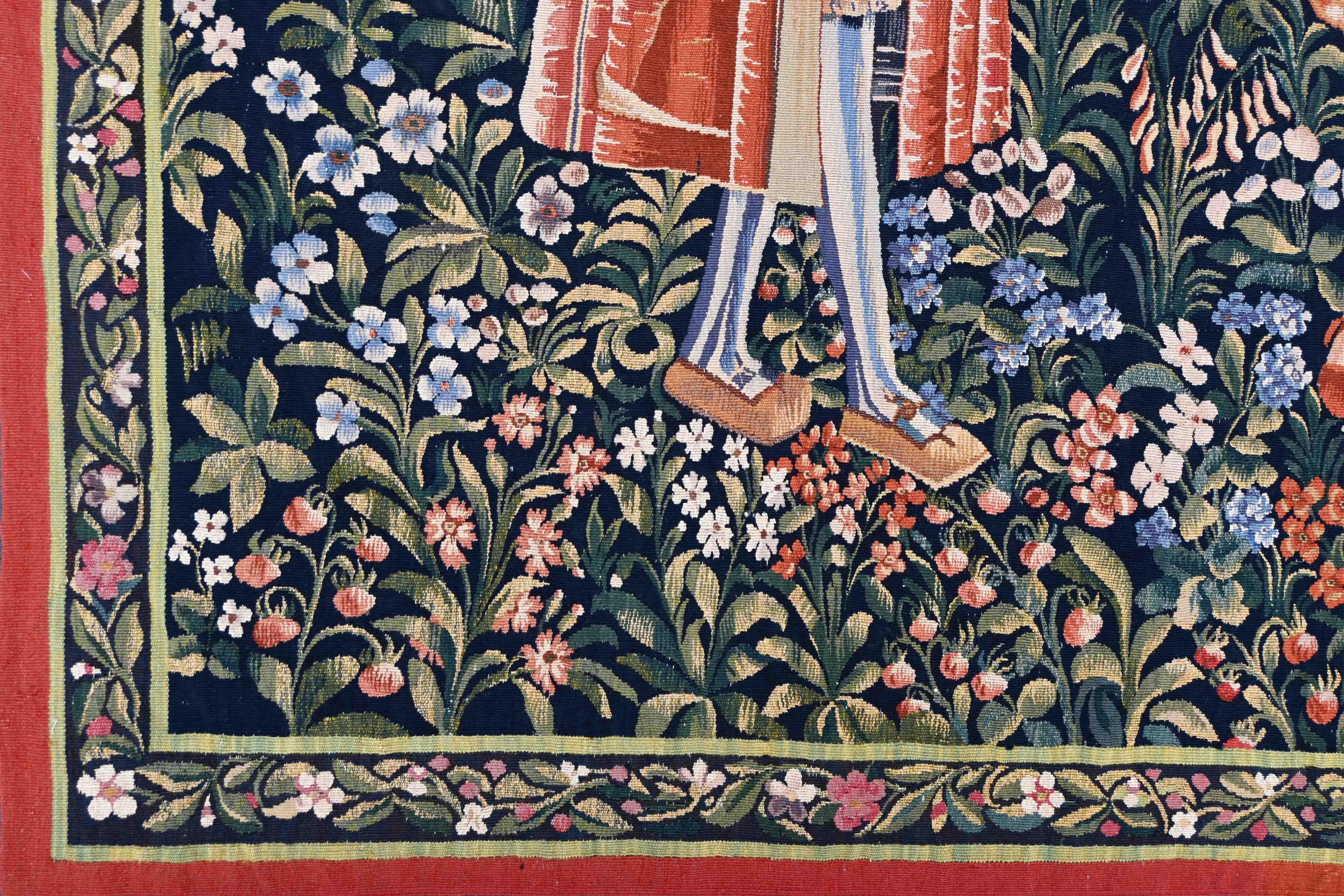 Wandteppich-Manufaktur Aubusson „die Dame mit dem Organ“, 19. Jahrhundert, Mittelalter –  N° 1427 im Angebot 2