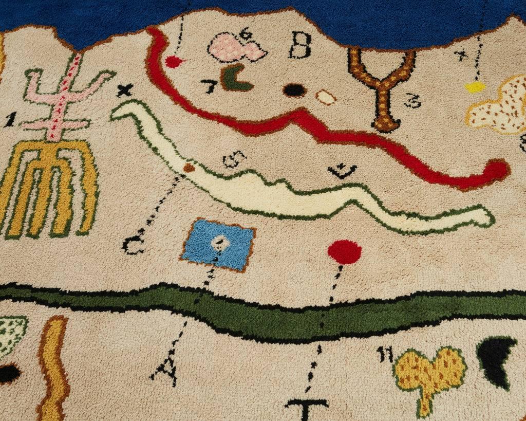 Scandinavian Modern Tapestry “Map” Designed by Alan Davie, Scotland, 1976