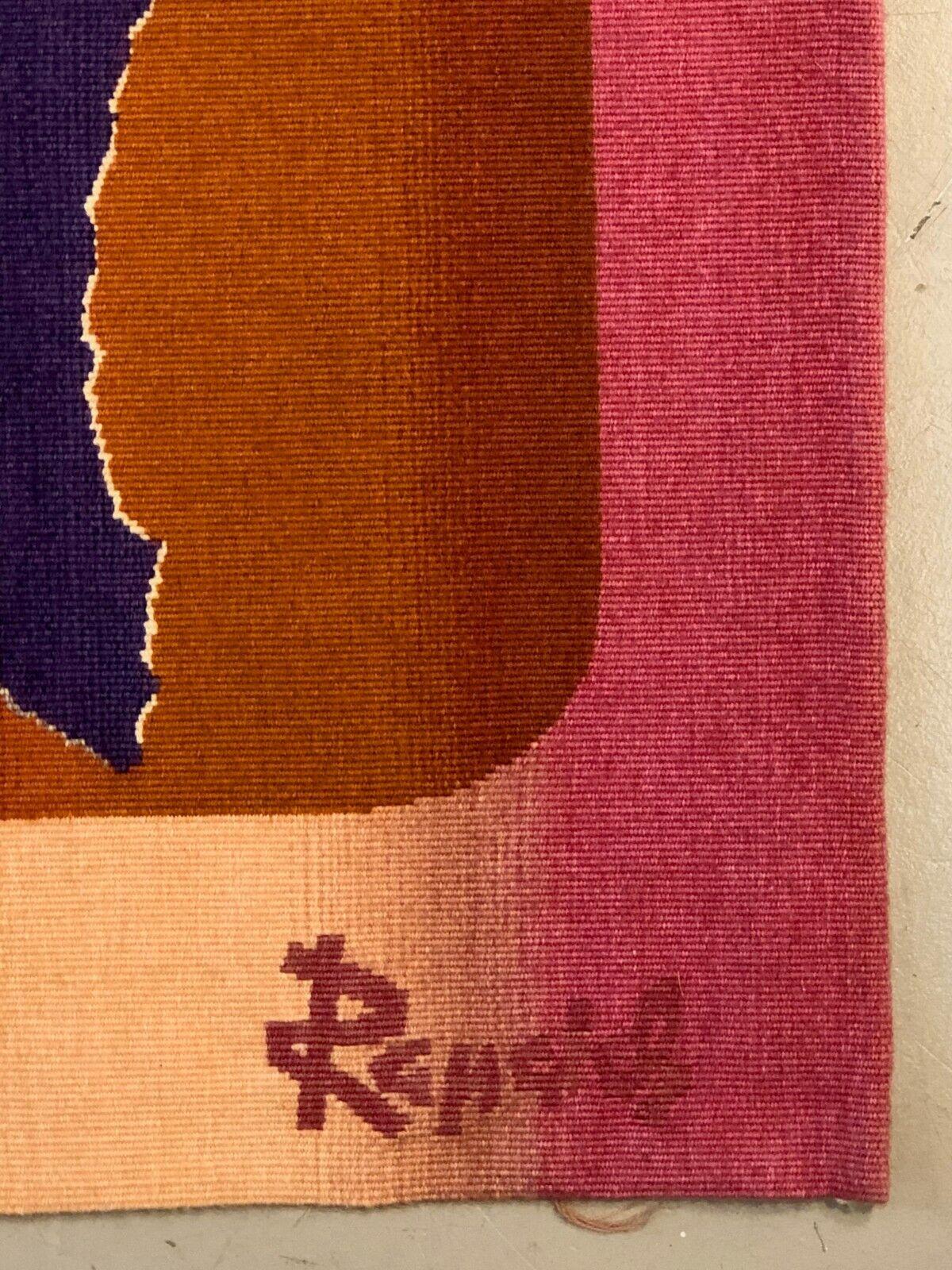 An exceptional Aubusson tapestry, Post-Modern, Forme-Libre, Lyrical Abstraction, hand-woven in wool, signed at the front with the monogram MH and signature Rapaich; a card on the back details the title of the piece 