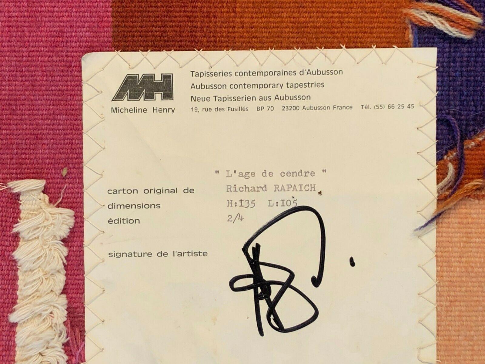 Tapisserie postmoderne AUBUSSON de RICHARD RAPAICH, France 1990  en vente 1