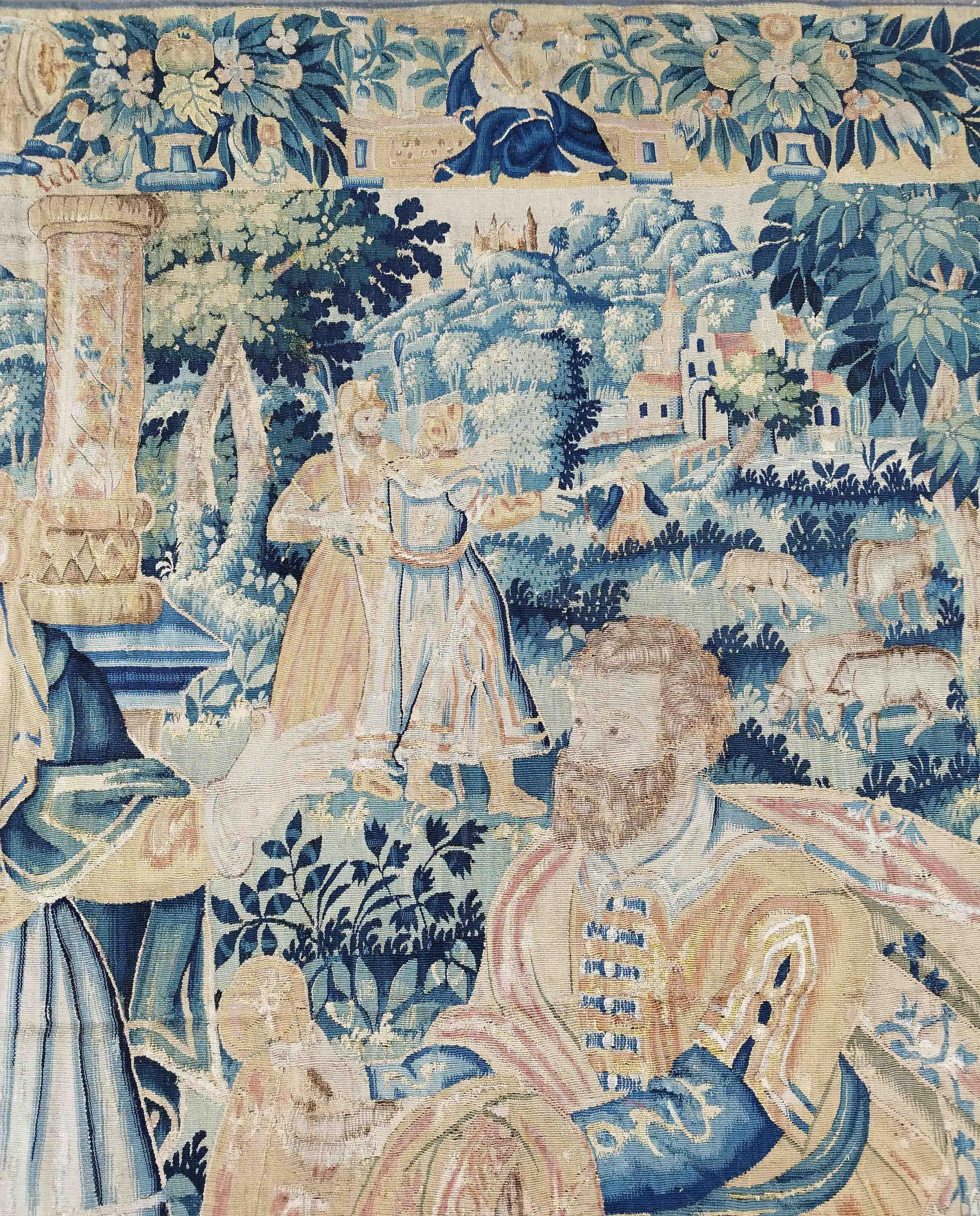 Wandteppich von Flandern 17. Jahrhundert (Angebot an den König) -N° 1232 im Angebot 3