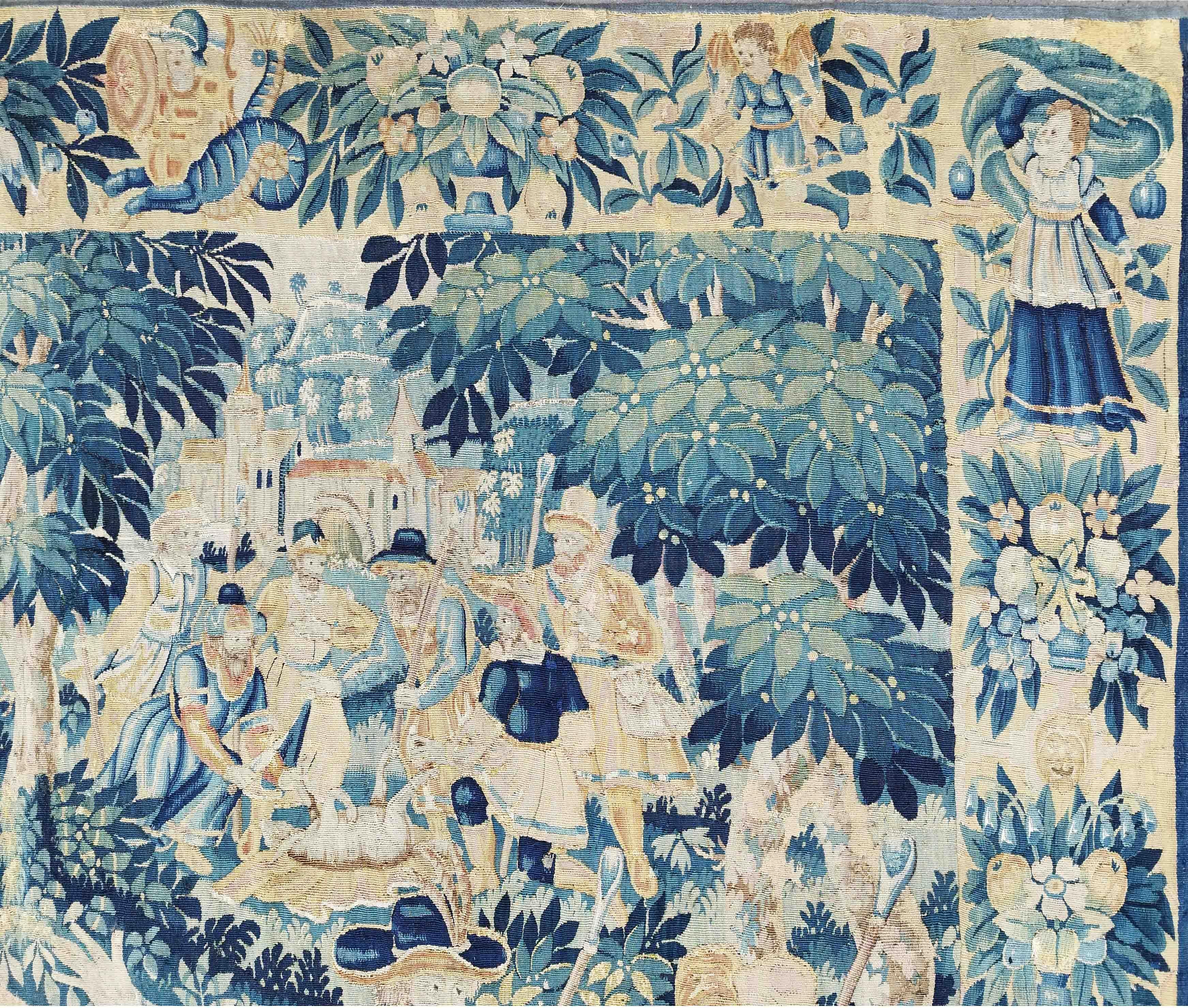 Wandteppich von Flandern 17. Jahrhundert (Angebot an den König) -N° 1232 (Französisch) im Angebot