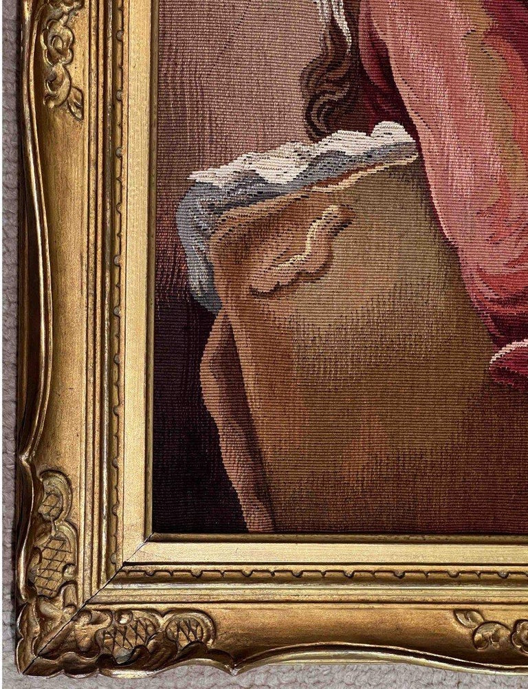 Tapestry Painting Signed by Manufacture Aubusson, The Young Student, N