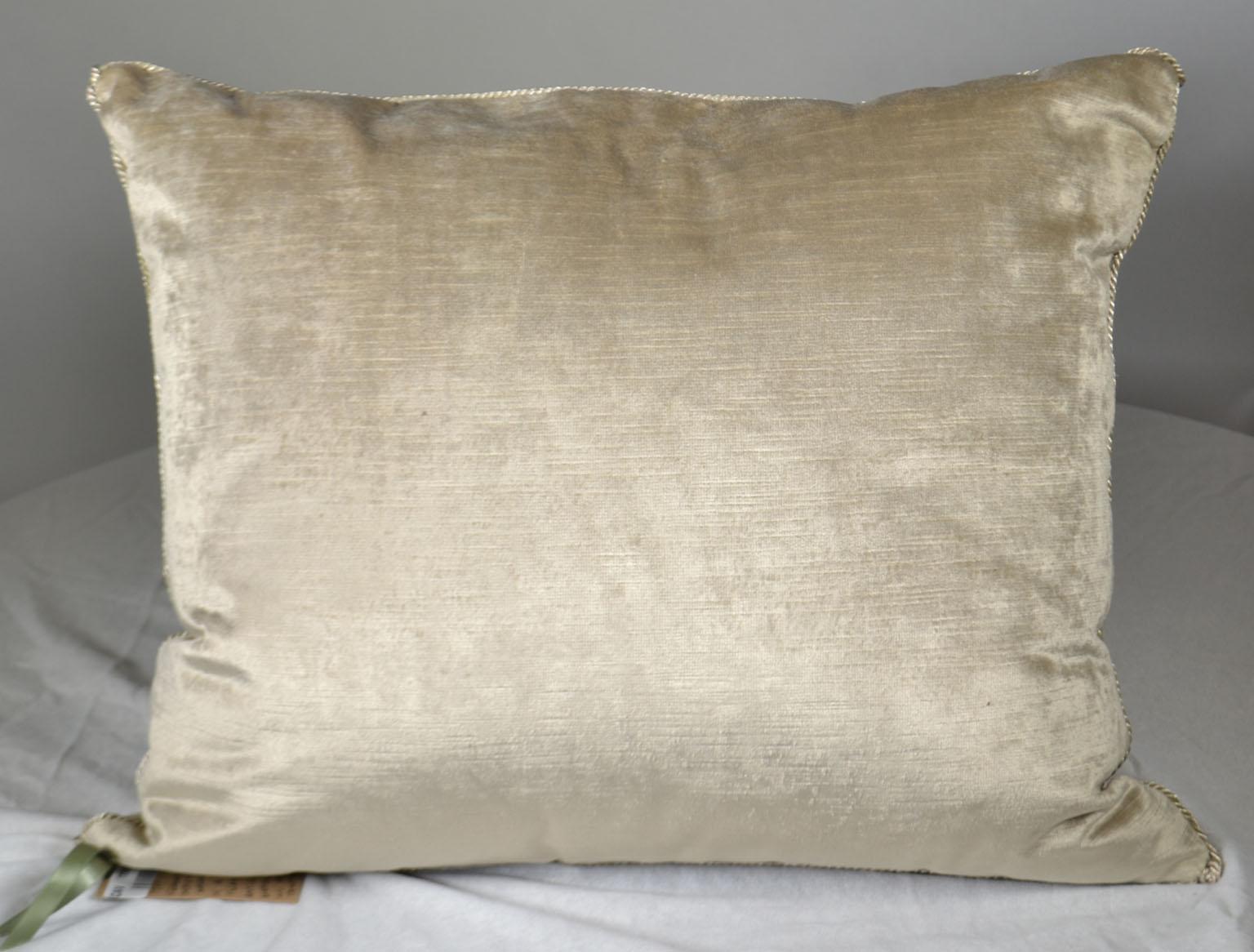Hand-Crafted Tapestry Pillow, Antique Trim For Sale