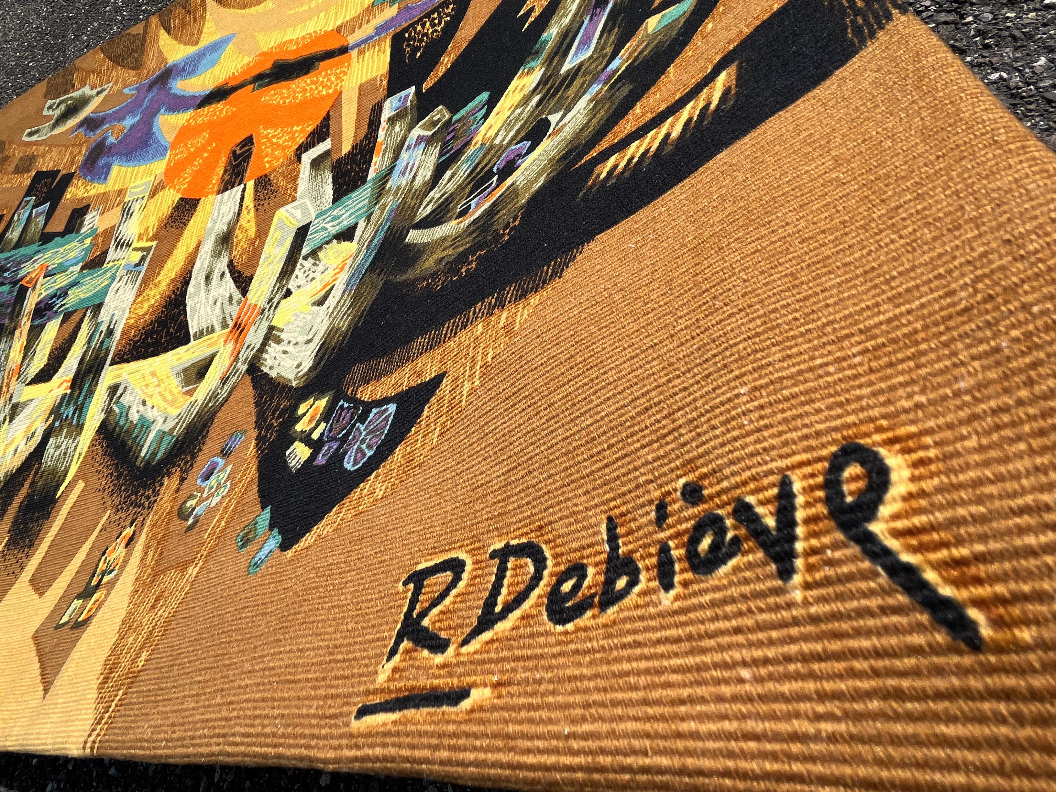 Tapestry, screen print on canvas, by Robert Debieve For Sale 1