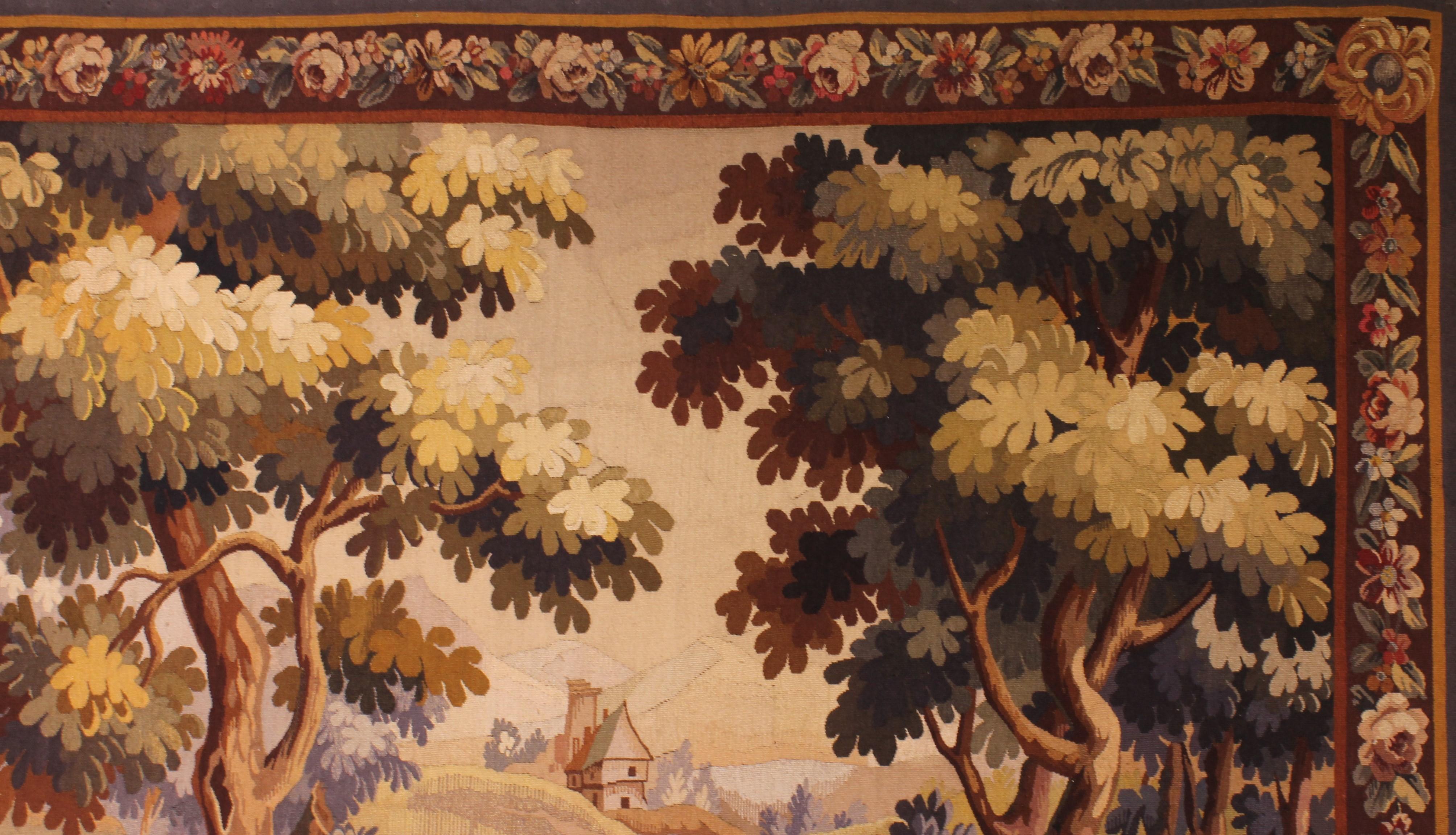 Tapestry Signed Aubusson 2m10 By 1m80 Called Verdure In Good Condition For Sale In Brussels, Brussels