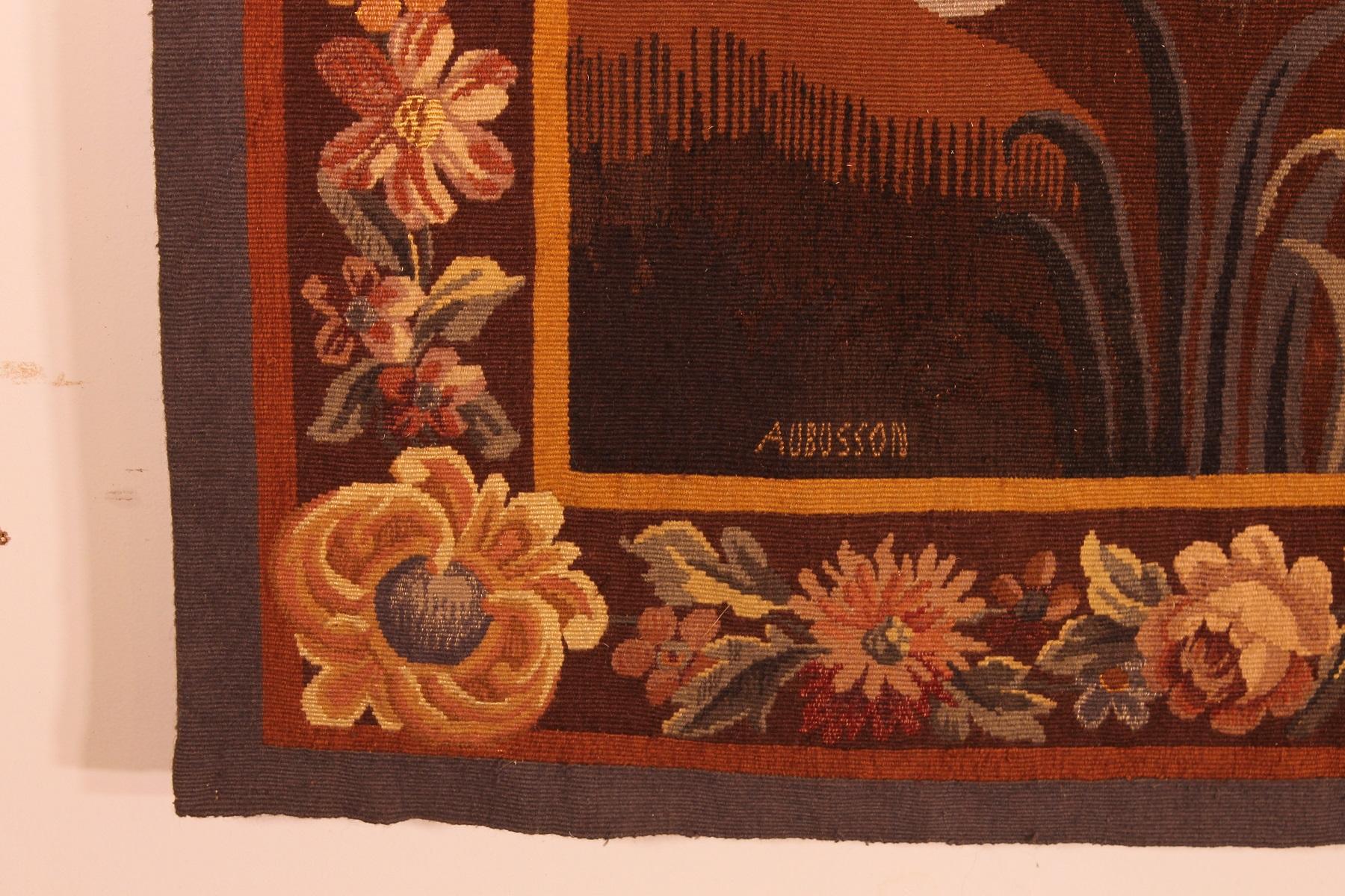 XIXe siècle Tapisserie signée Aubusson 2m10 par 1m80 appelée Verdure en vente